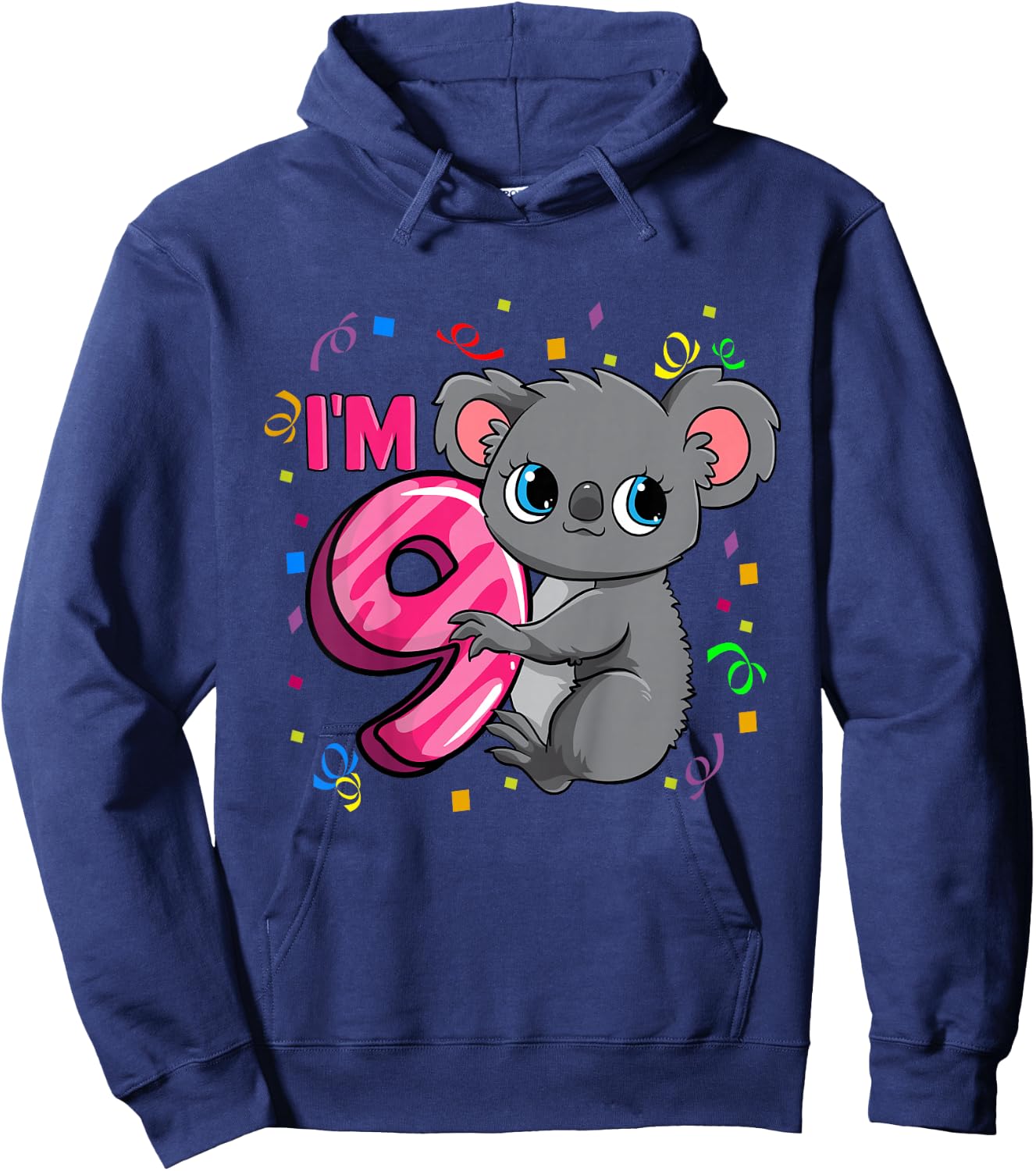 9th Birthday Shirt For Girls Koala Bear 9 Years Old Hoodie - Hoodie | Navy