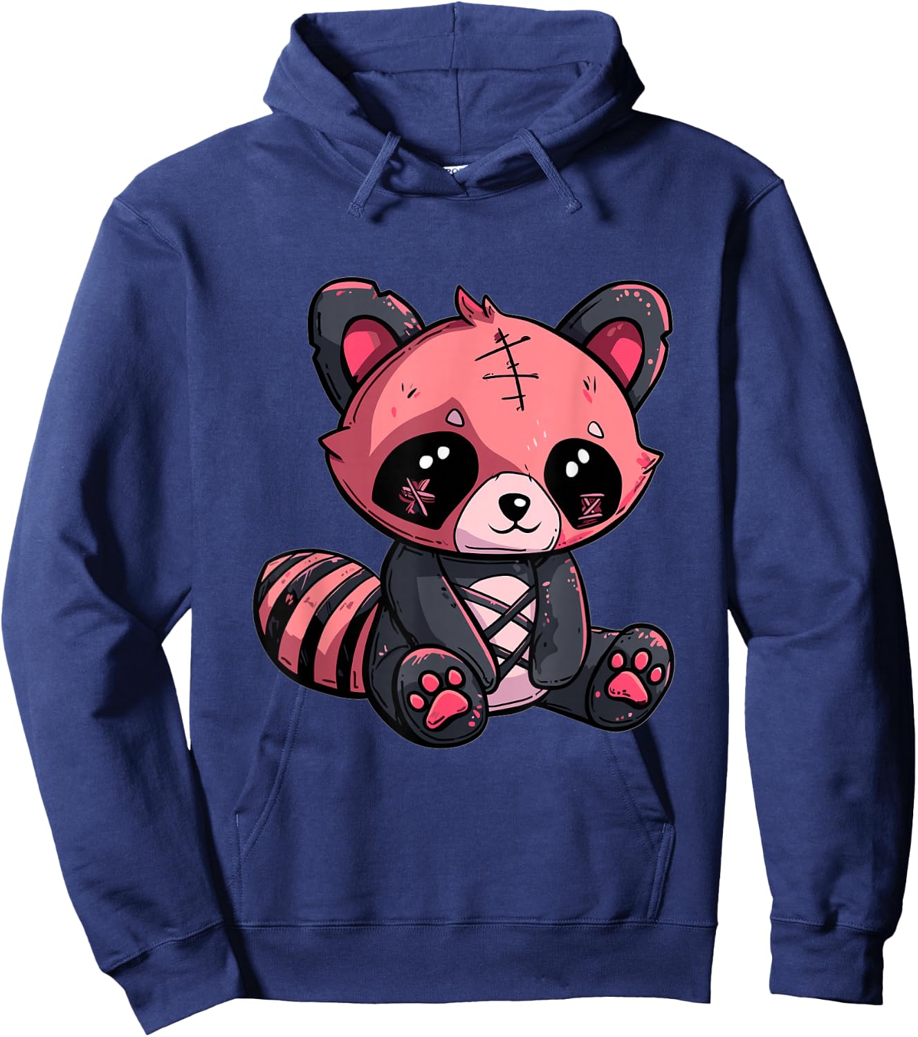 Goth Pastel Cute Creepy Kawaii Red Panda Voodoo Doll Hoodie - Hoodie | Navy