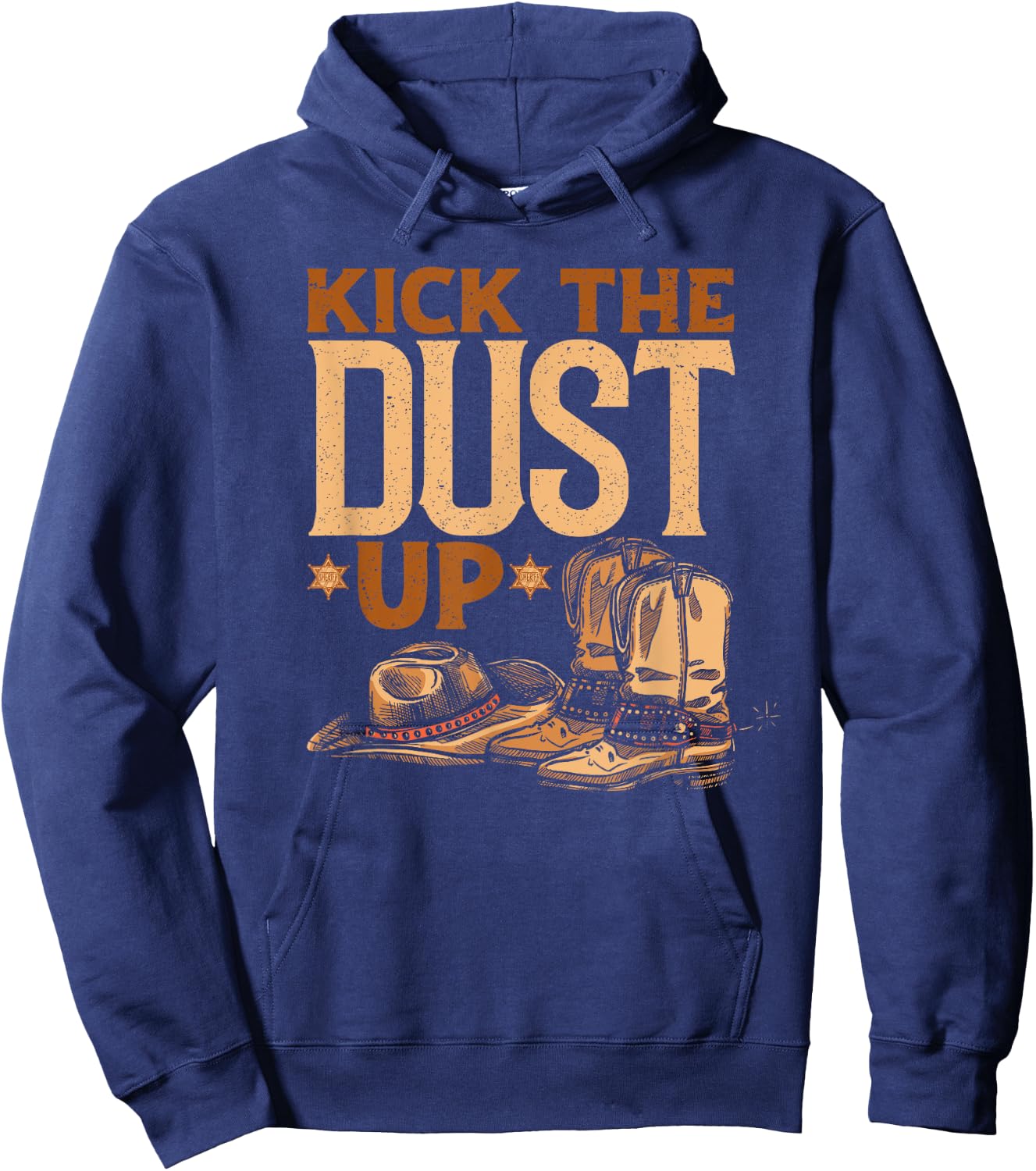 Kick The Dust Up - Vintage Cowboys Western Line Dancing Hoodie - Hoodie | Navy