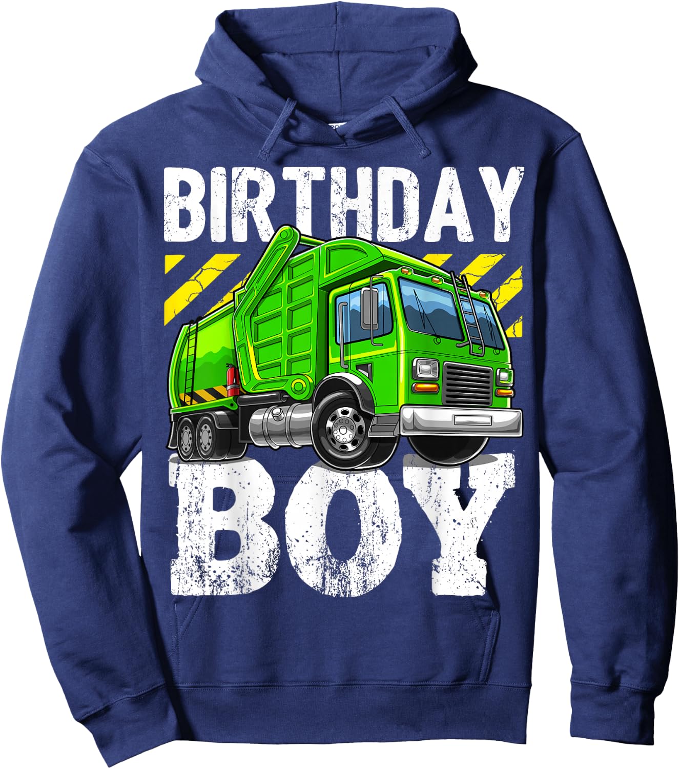 Birthday Boy Garbage Truck Birthday Party Boys Gift Kids Hoodie - Hoodie | Navy