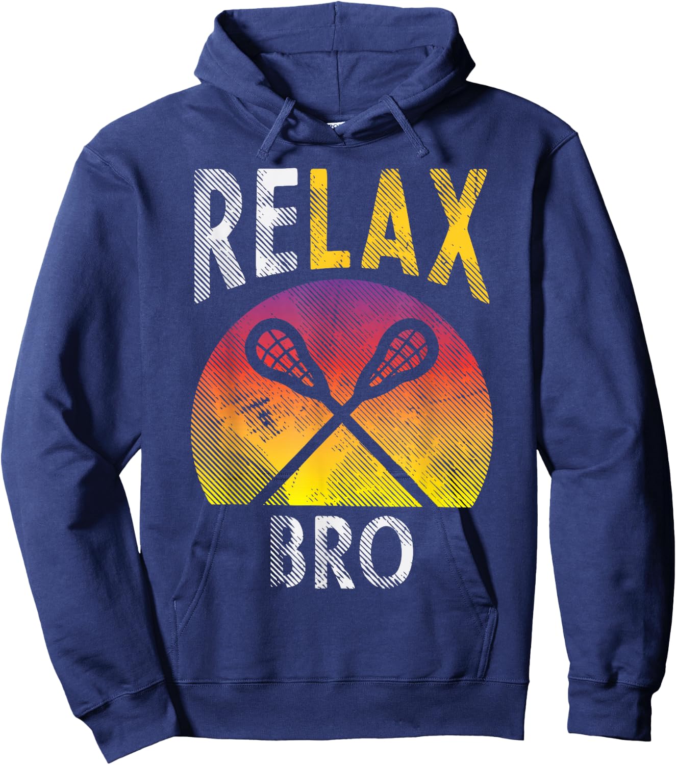 Relax Bro Funny Lacrosse Sayings Lax Player Coach Team Gift Hoodie - Hoodie | Navy