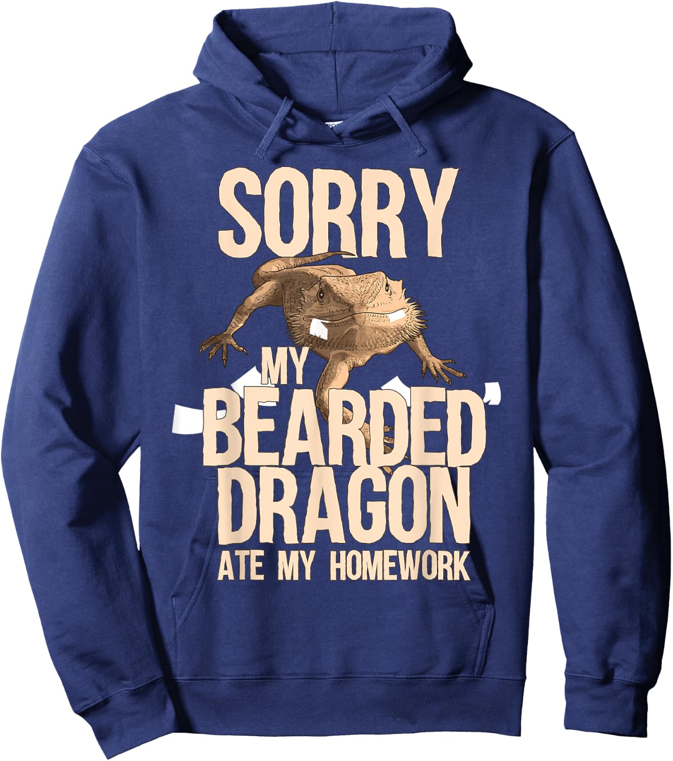 Funny Bearded Dragon Gift Men Women Kid Cool Homework Gag Hoodie - Hoodie | Navy
