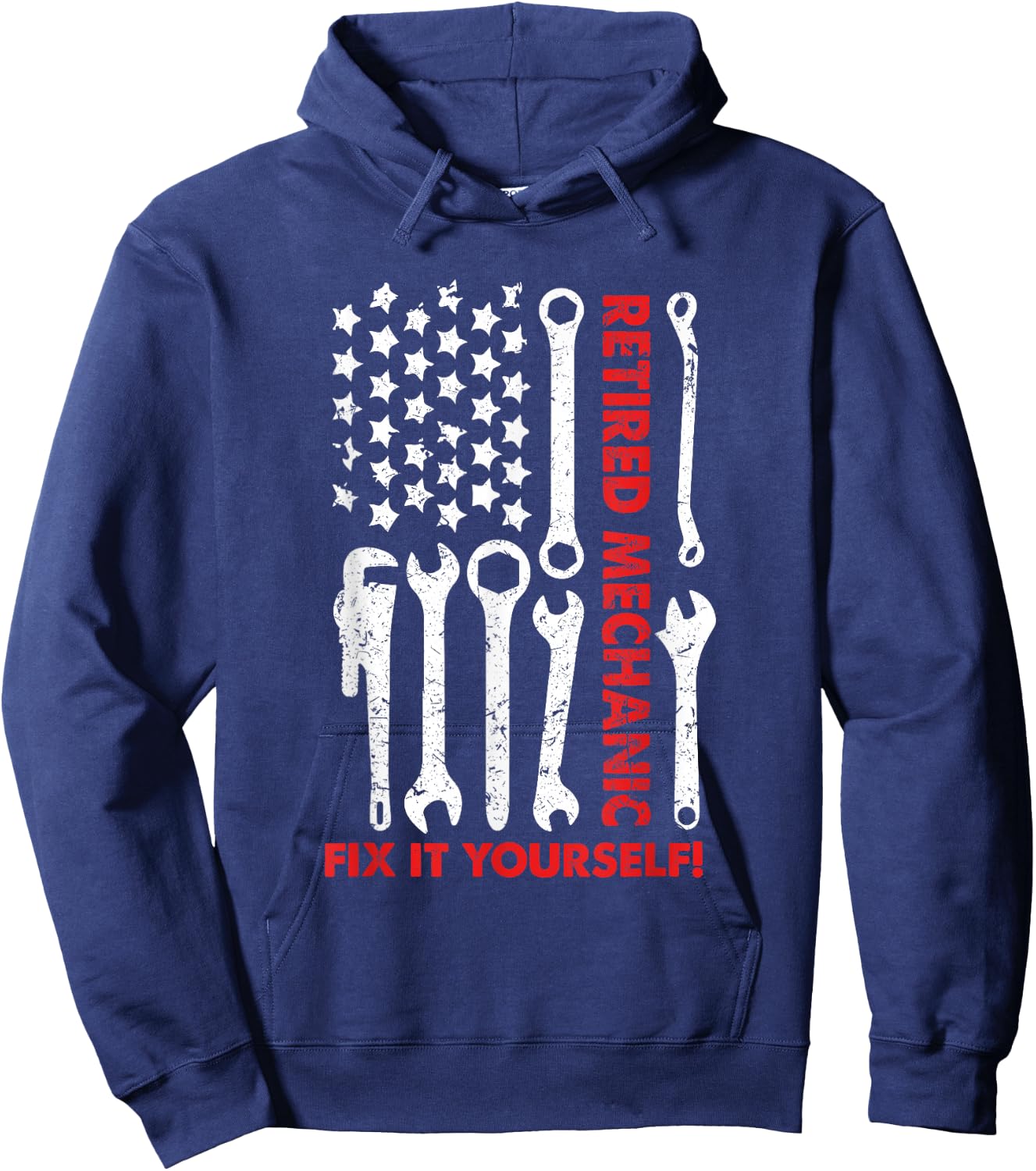 Ph America Flag Retired Mechanic 2021 Retirement Hoodie - Hoodie | Navy