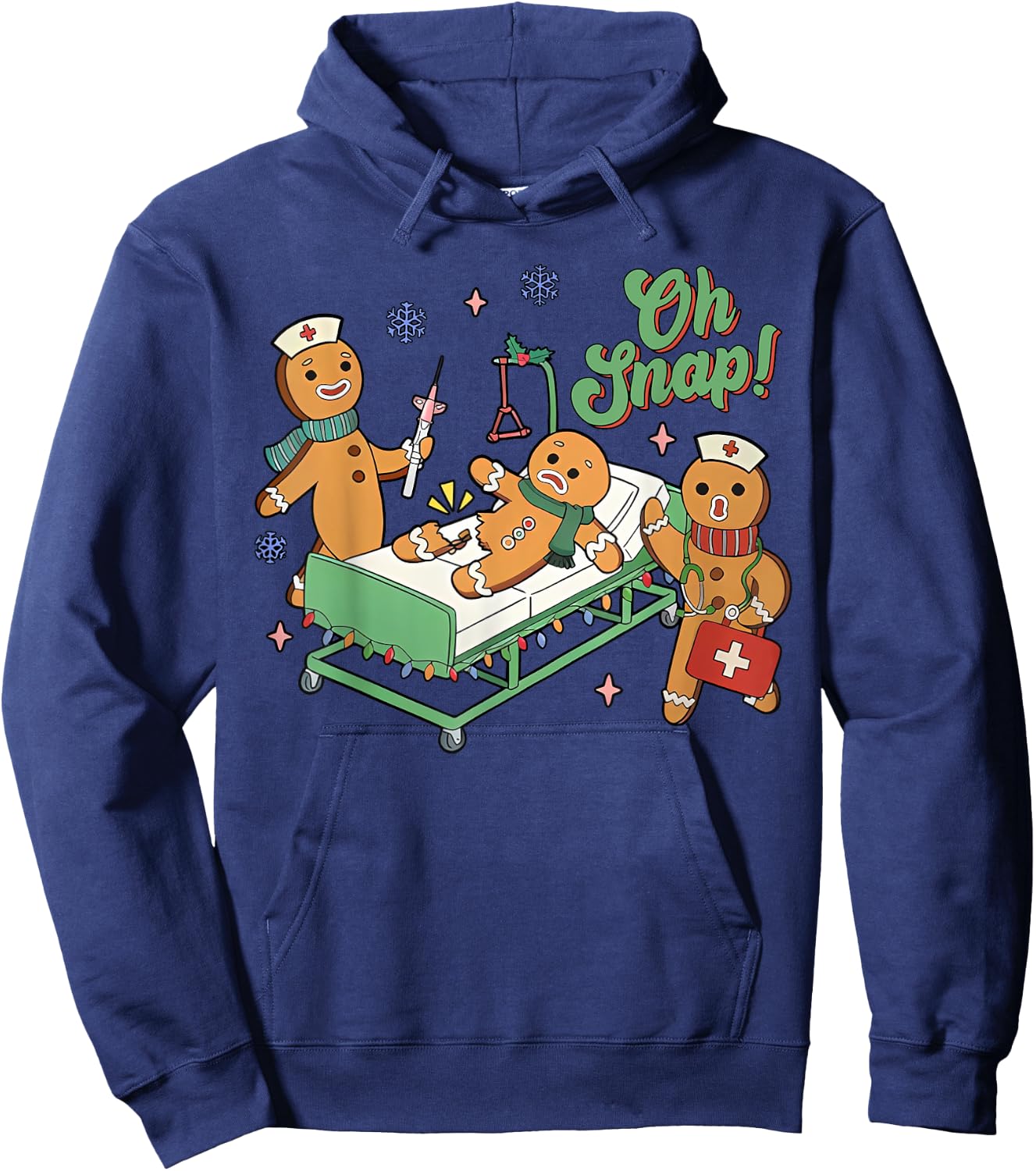 Christmas Nurse Oh Snap Gingerbreads Bone Snap Nurse Team Hoodie - Hoodie | Navy