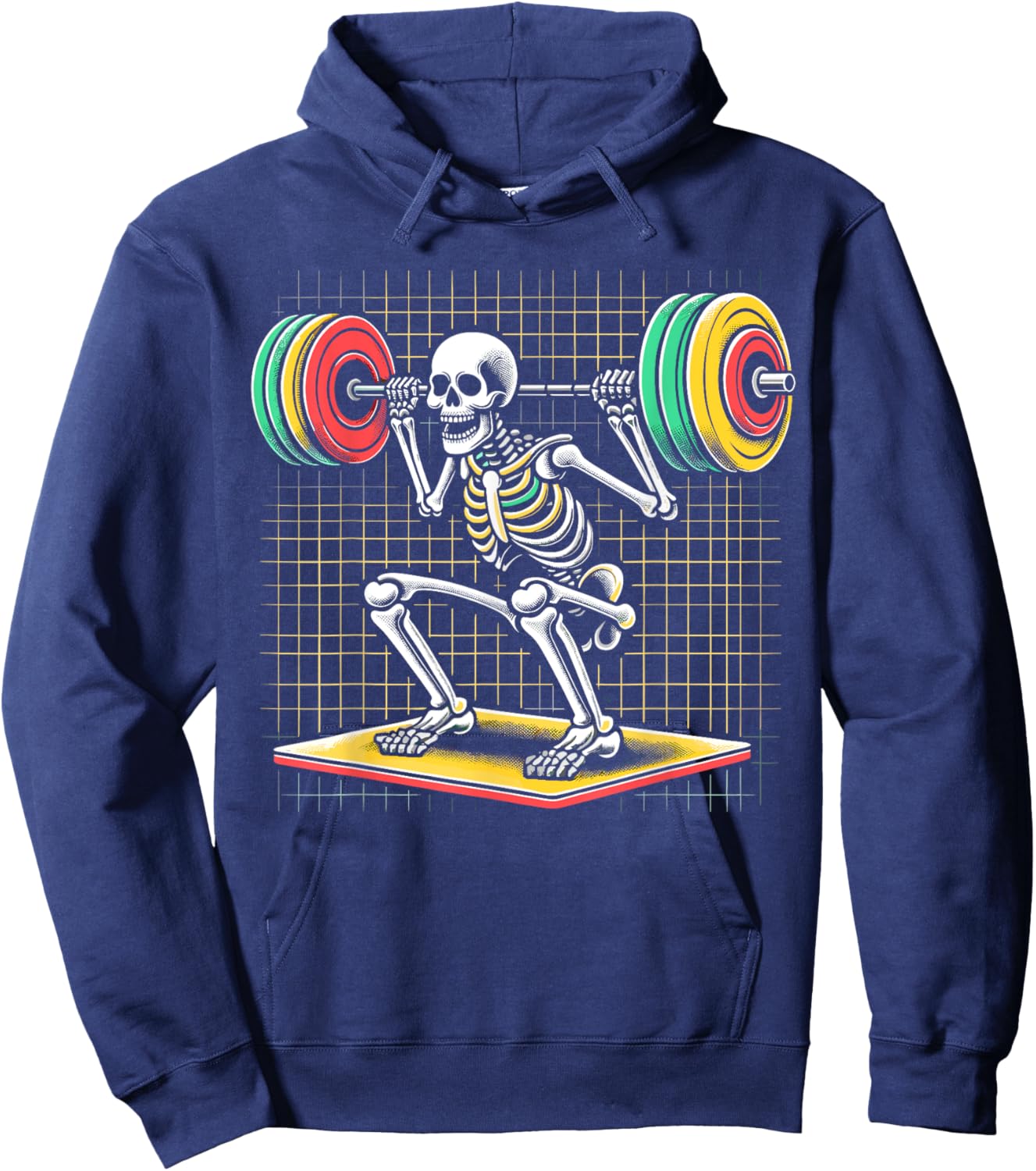 Skeleton Lifting Gym Workout Hoodie - Hoodie | Navy