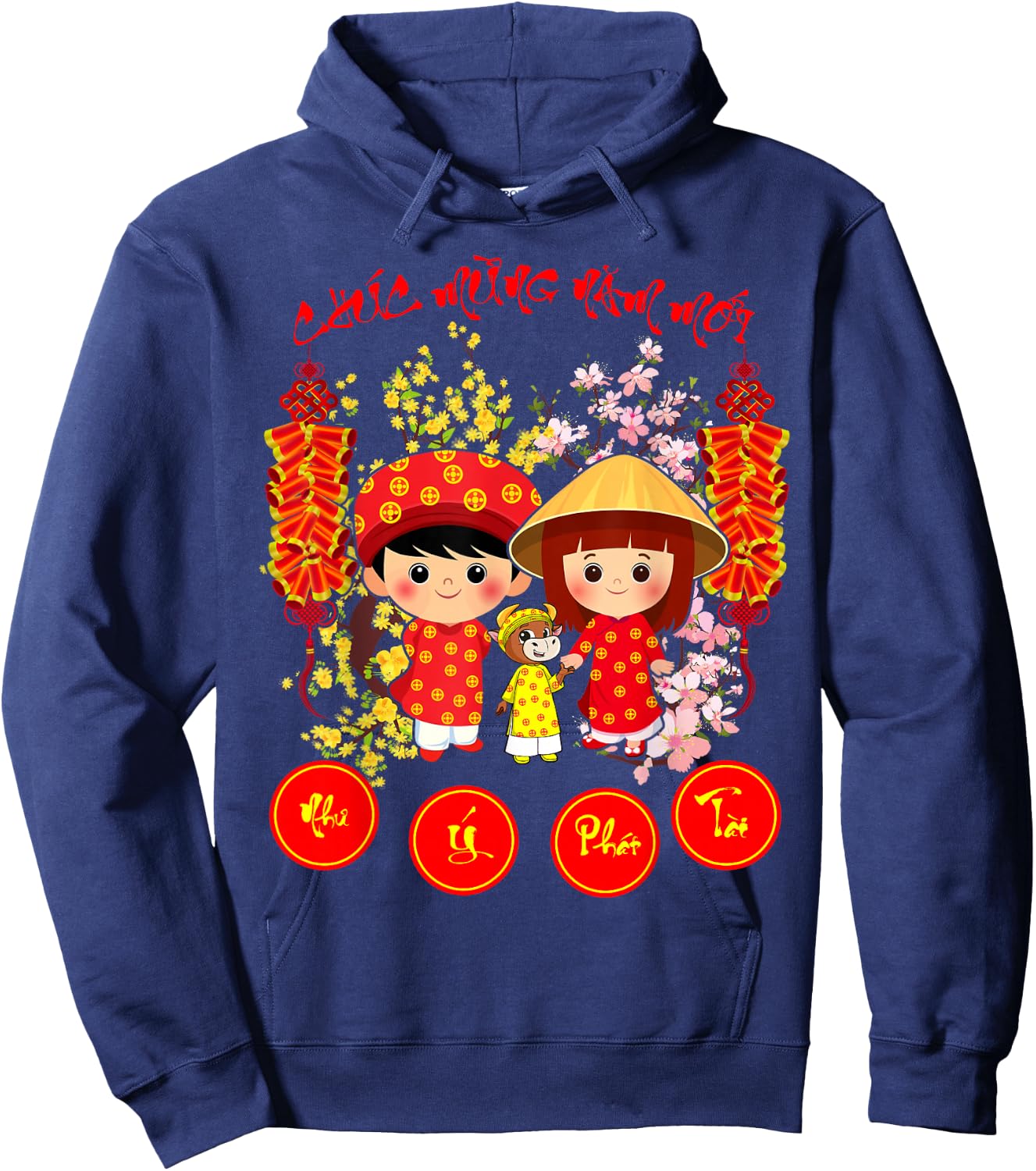 Chuc Mung Nam Moi 2026 Year Of the Horse Vietnamese Tet Hoodie - Hoodie | Navy