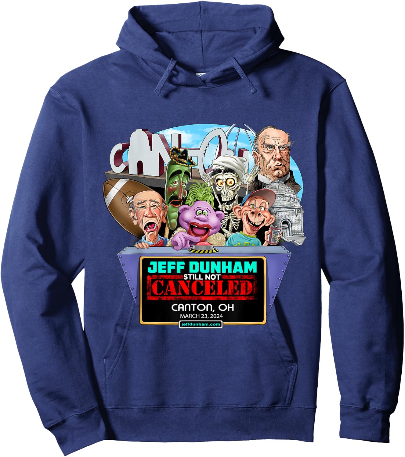 Jeff Dunham Canton, OH (2024) Hoodie - Hoodie | Navy