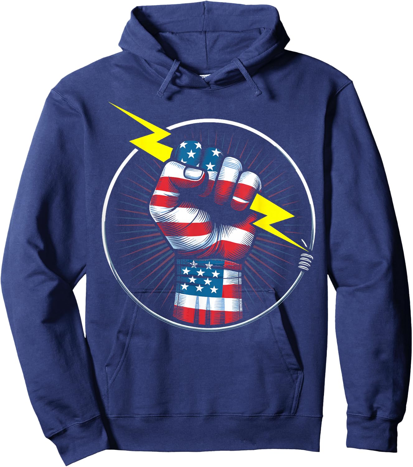 Electrician hero American flag electrical worker Hoodie - Hoodie | Navy