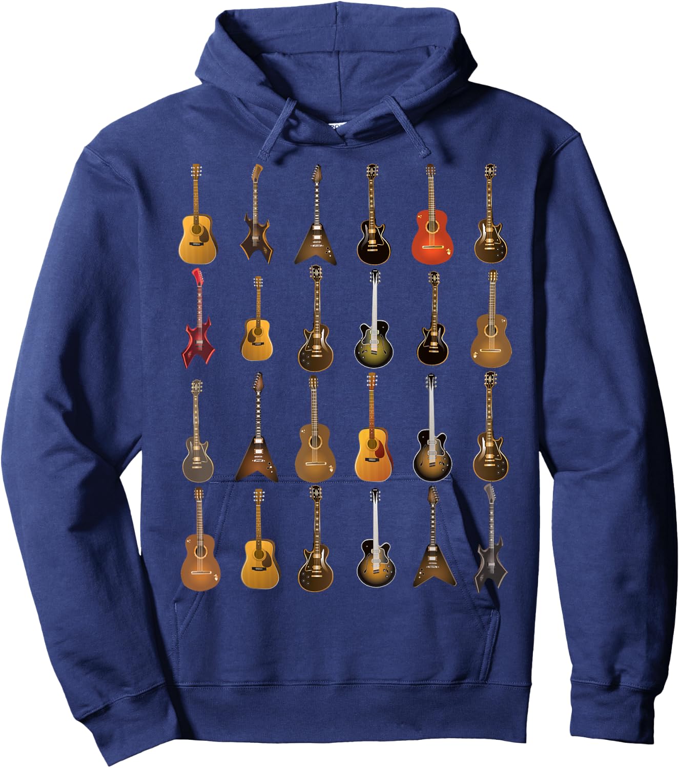 Funny Rock & Roll Guitars Cute Musical Instrument Gift Kids Hoodie - Hoodie | Navy