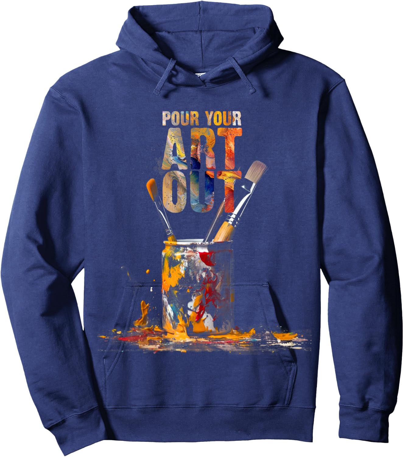 Vintage Cat Gift Store Artist Art Make Art Painter Teacher Artsy Gift Hoodie - Hoodie | Navy