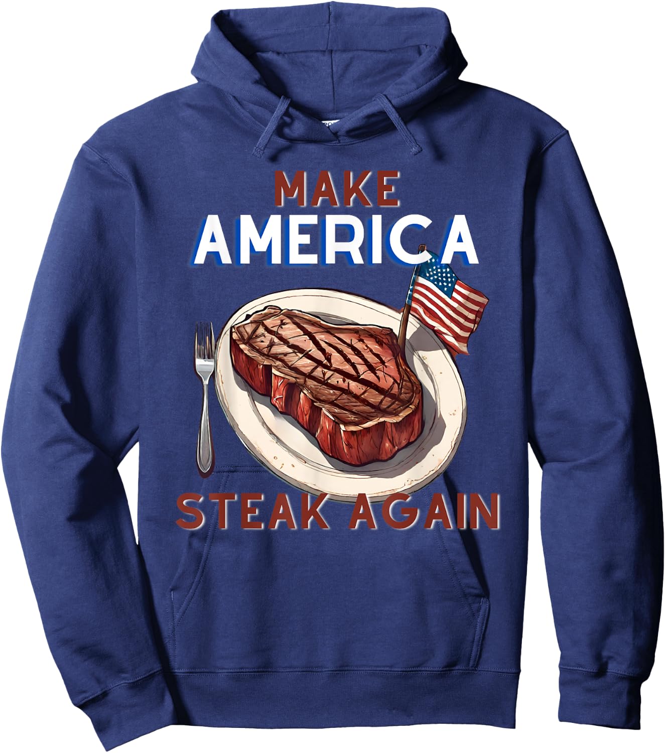 Make America Steak Again - Rooted By Choice Shirt Hoodie - Hoodie | Navy