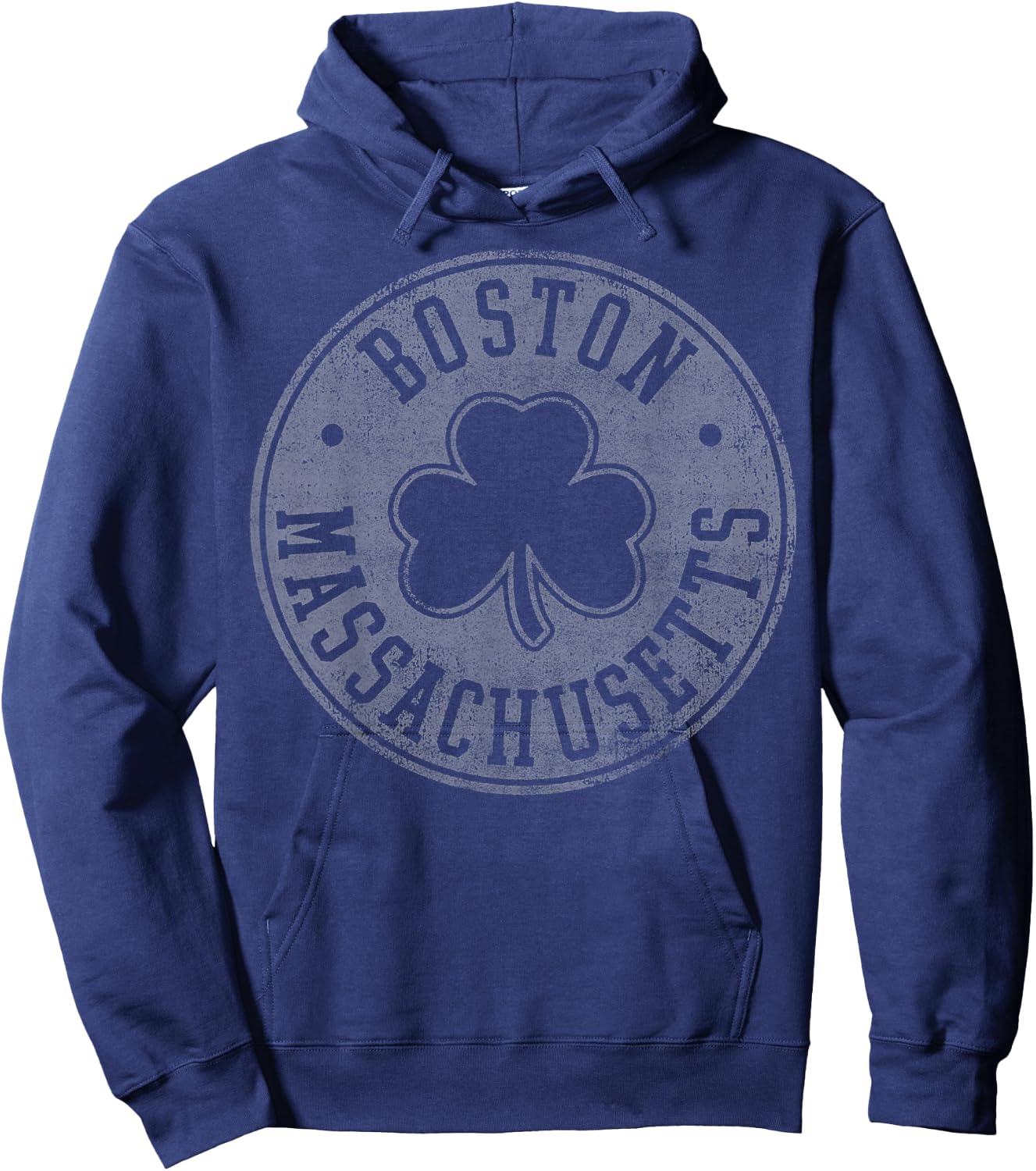 Boston Massachusetts Shamrock Logo Hoodie - Hoodie | Navy
