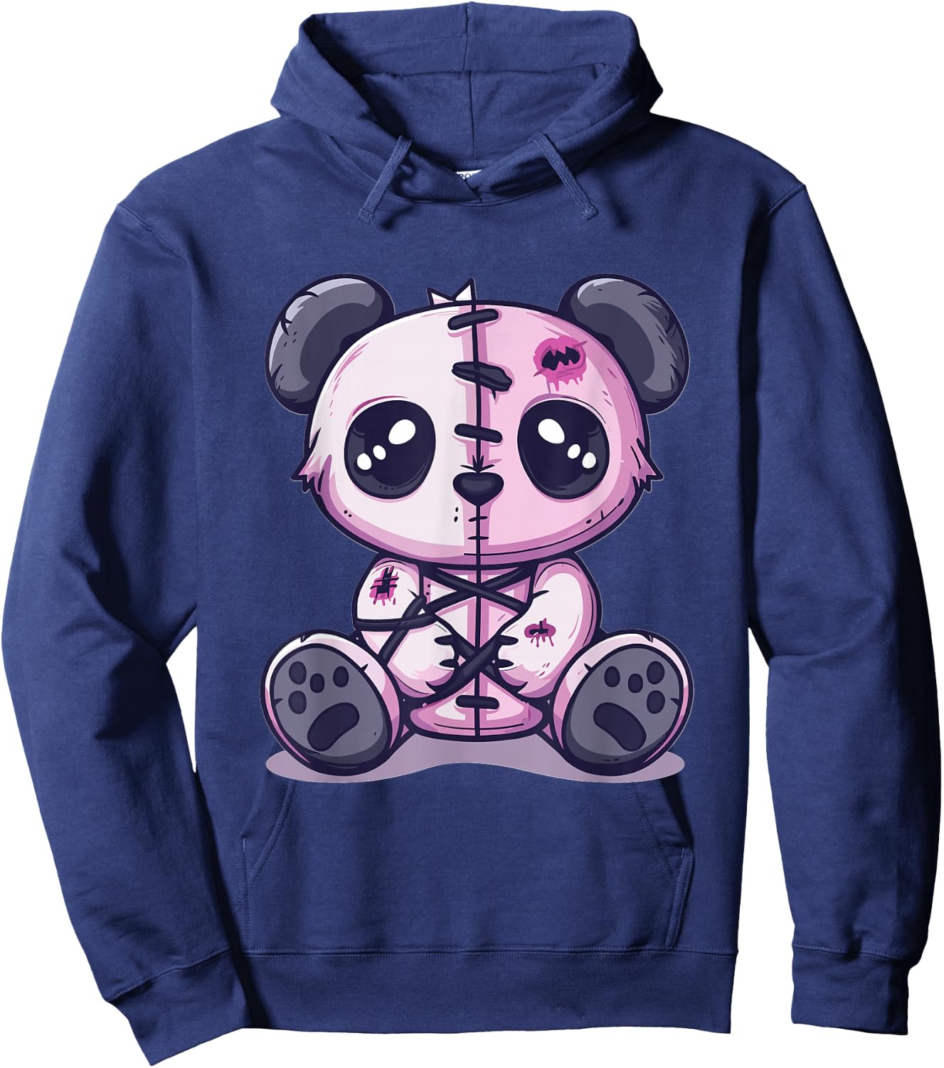 Goth Pastel Cute Creepy Kawaii Panda Voodoo Doll Hoodie - Hoodie | Navy