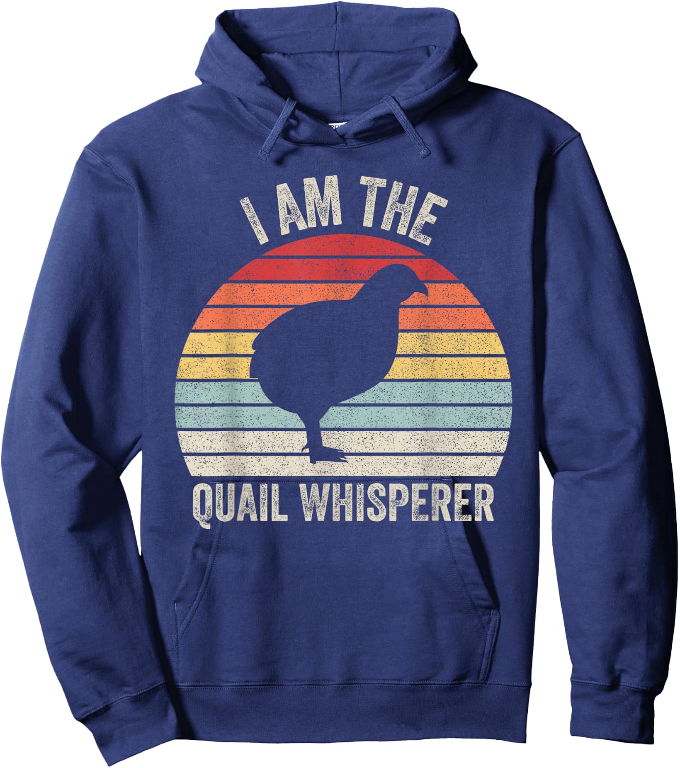 Catch Some Rays Vintage Retro I Am The Quail Whisperer Black Women's Medium Adult Classic Fit Polyester Short Sleeve Hoodie - Hoodie | Navy