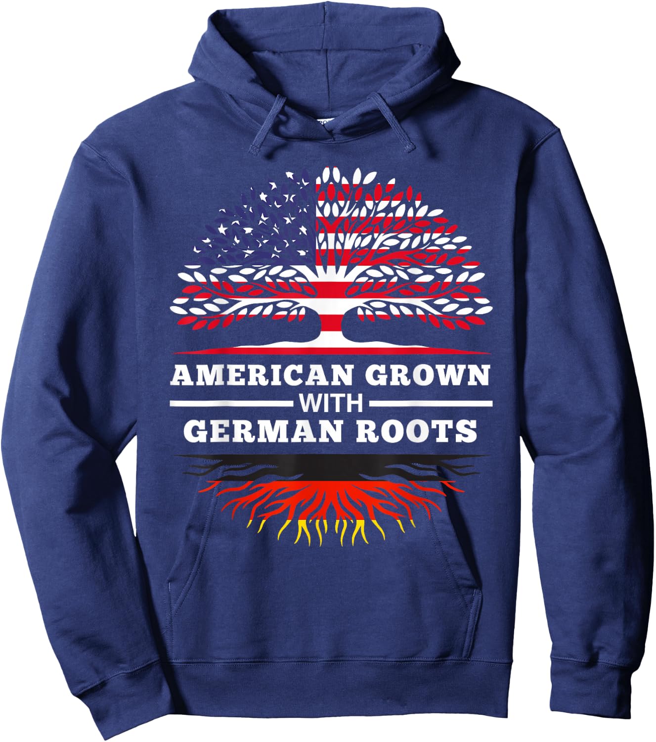 American Grown with German Roots Family Heritage Germany Small Hoodie - Hoodie | Navy