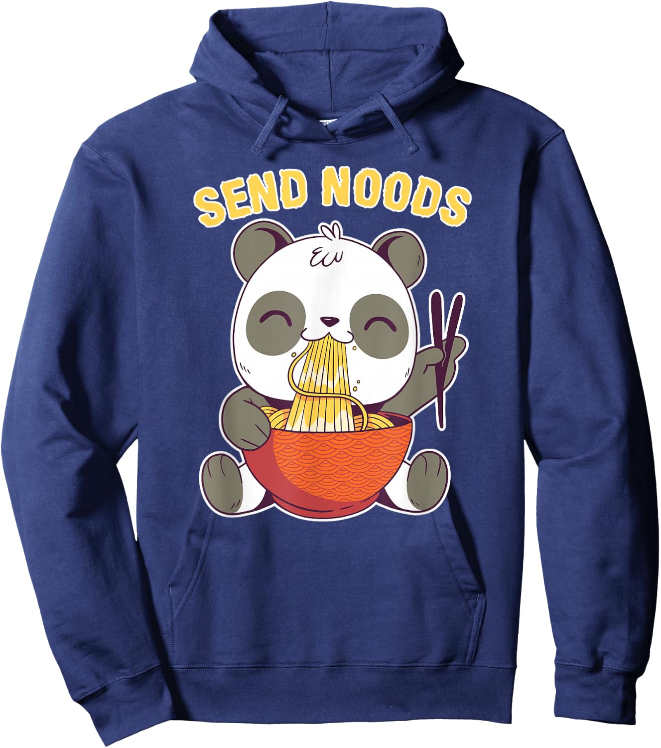 Send Noods Funny Ramen Noodle Panda Hoodie - Hoodie | Navy