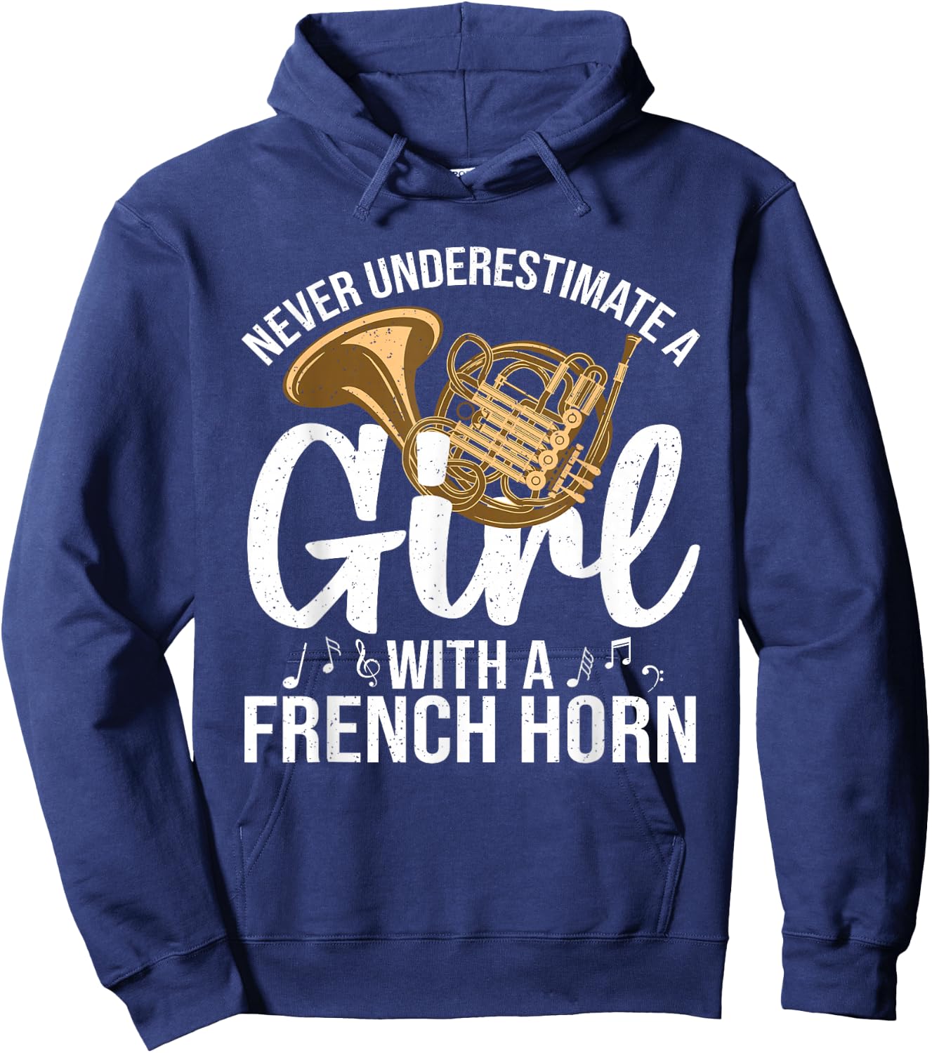 Best French Horn Art Girls French Horn Lover Hoodie - Hoodie | Navy