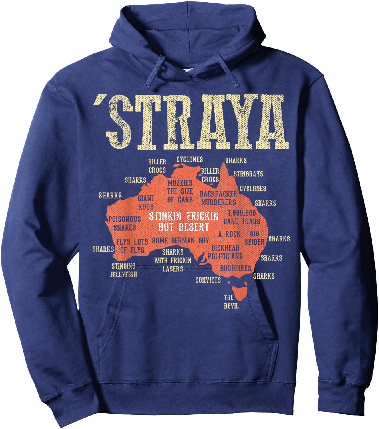 Australia Shirt - Aussie Day Straya Map G'day Mate Outback Hoodie - Hoodie | Navy