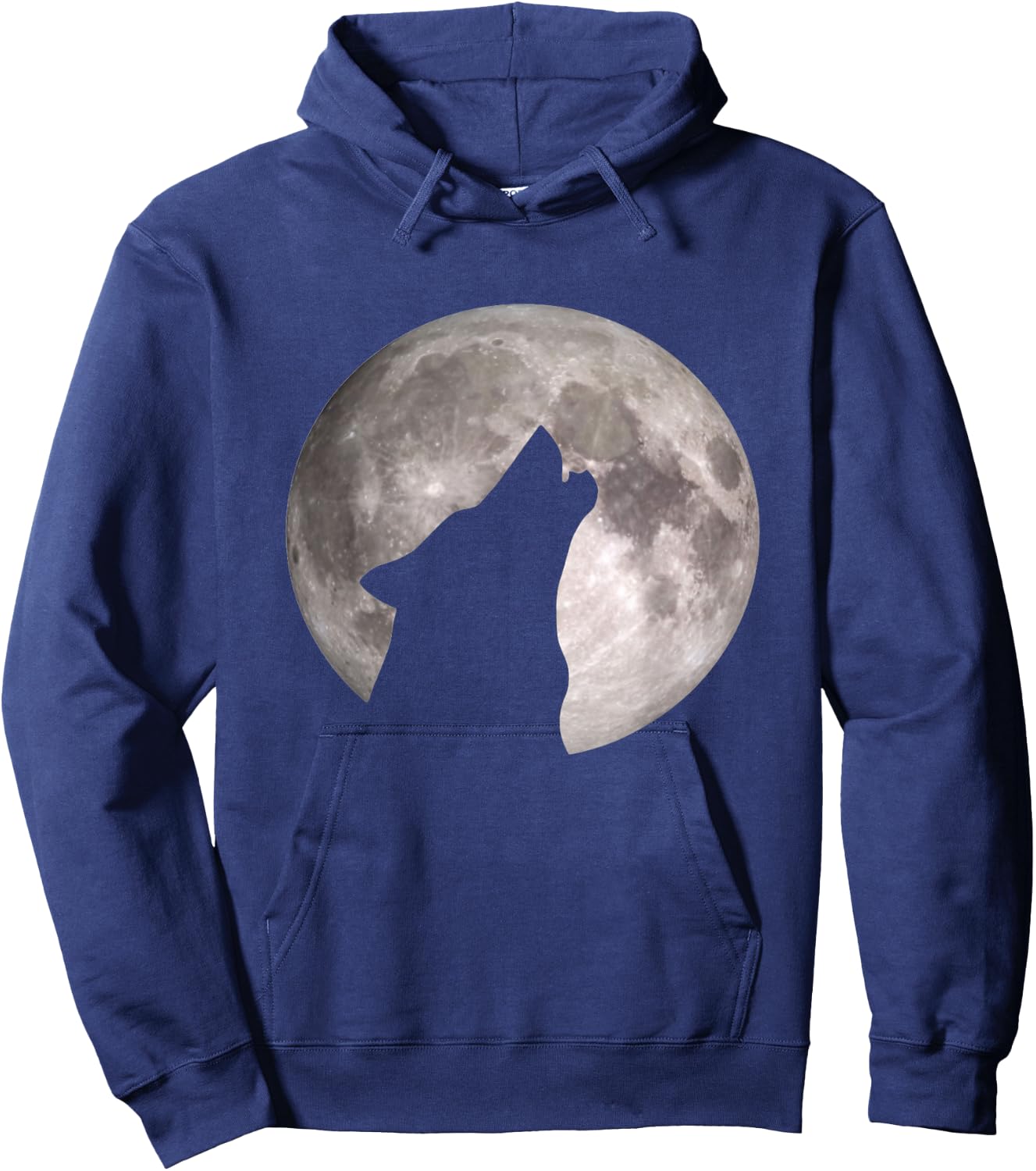Wolf Howls At The Moon Hoodie - Hoodie | Navy
