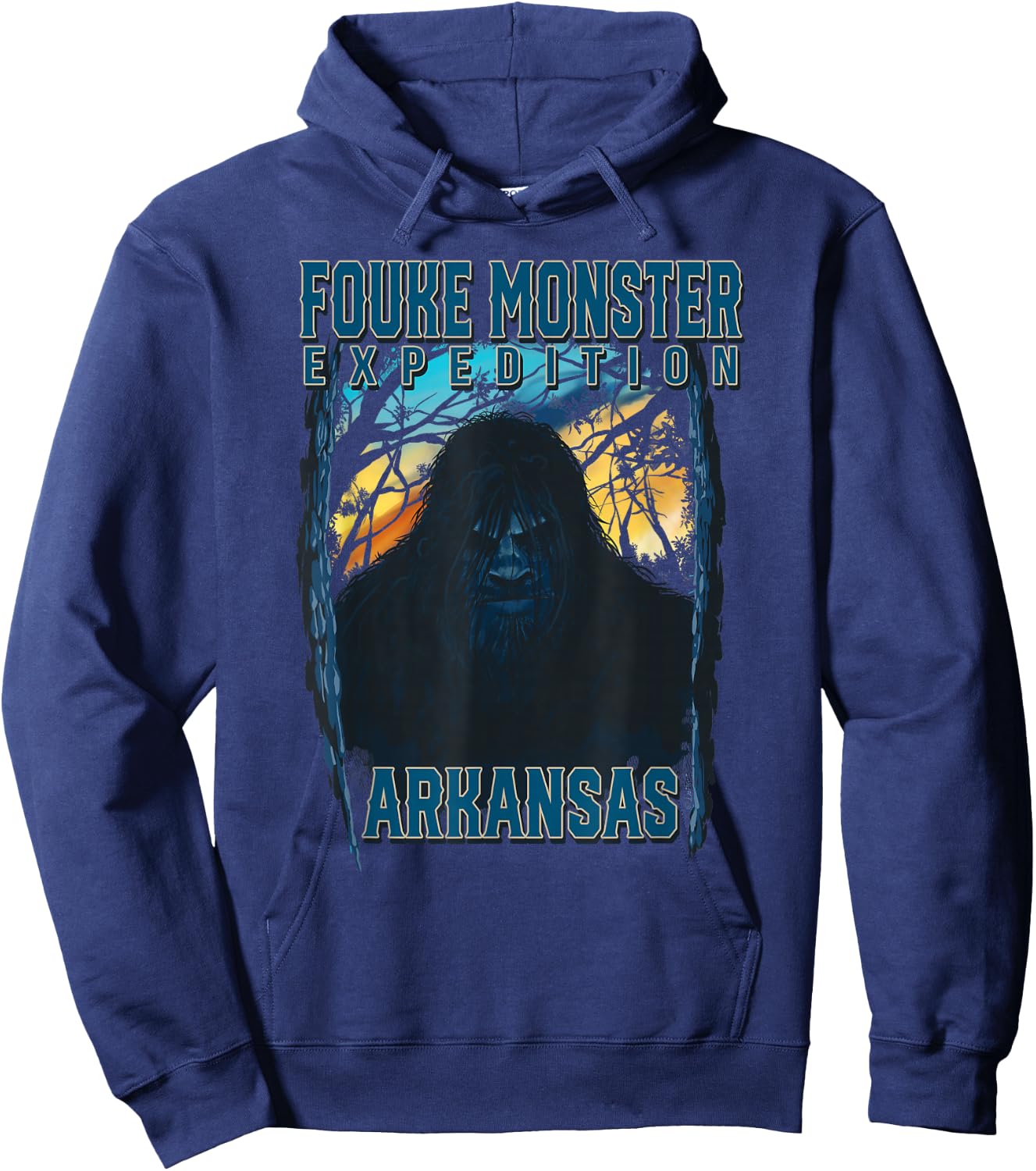 Fouke Monster Expedition Arkansas Boggy Creek Monster Hoodie - Hoodie | Navy