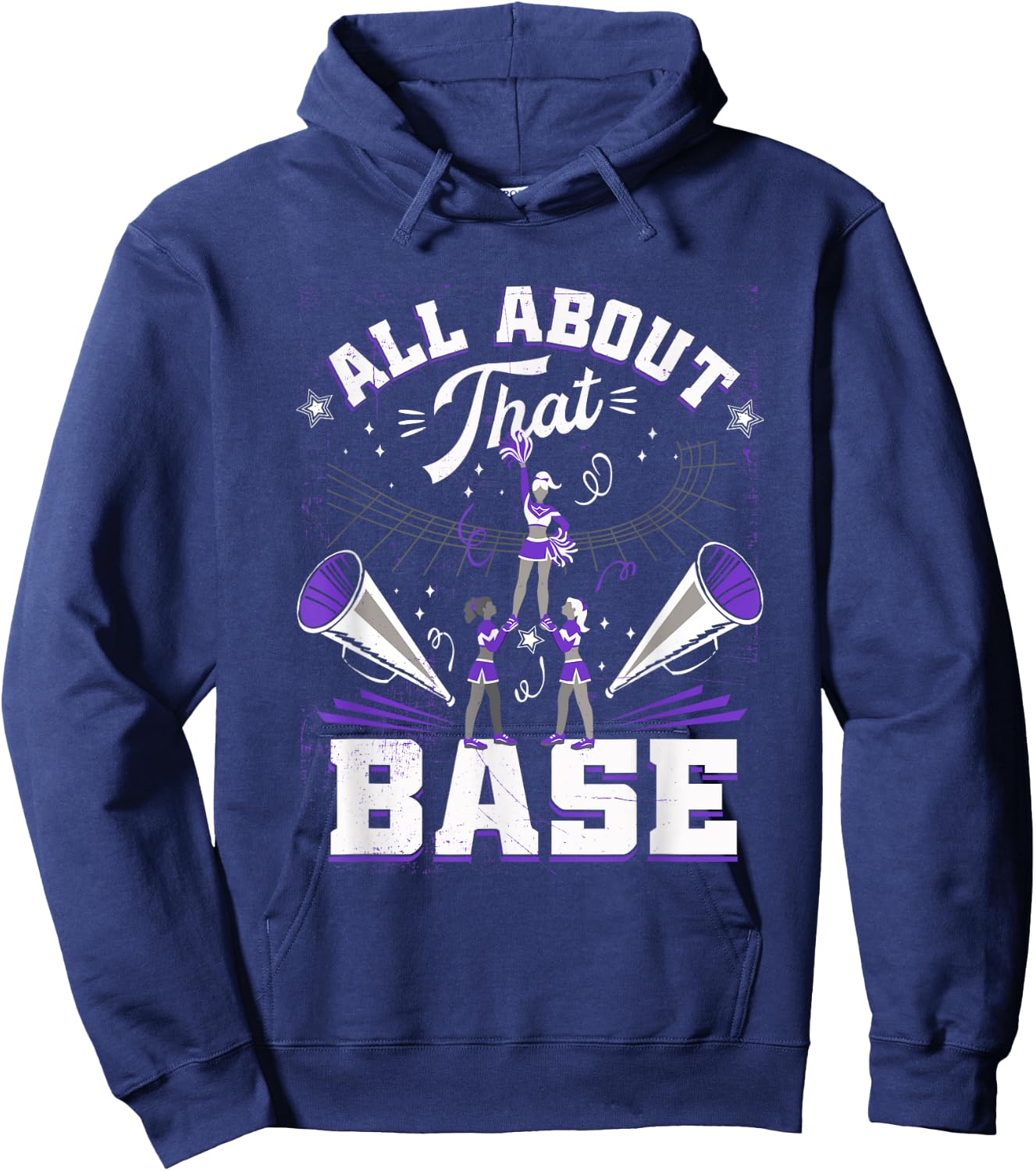 Funny Cheerleading All About That Base Cheer Leader Girls Hoodie - Hoodie | Navy