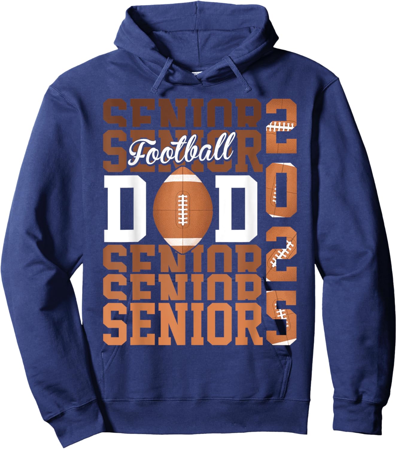 Proud dad of a football senior 2025 Hoodie - Hoodie | Navy