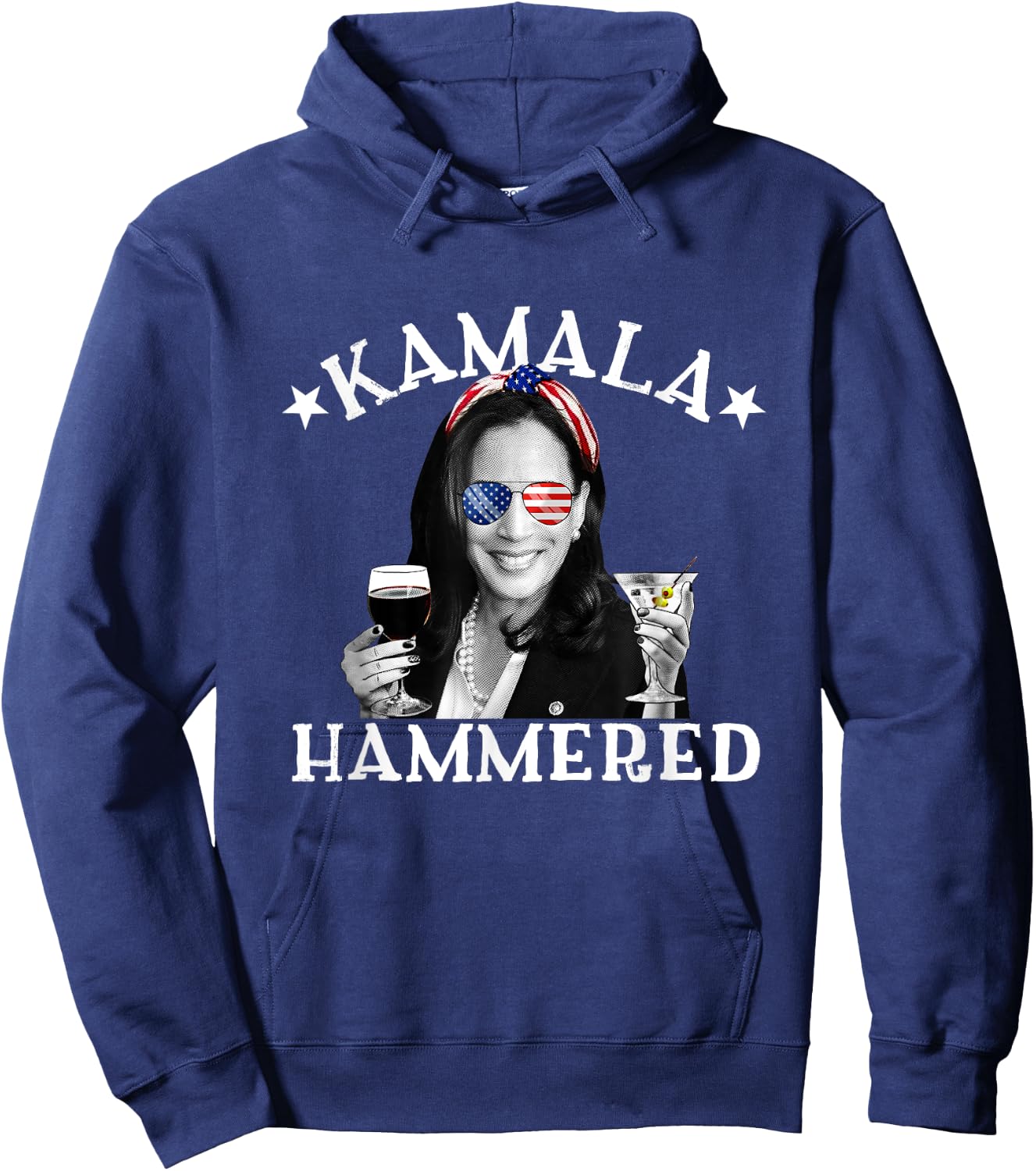 Kamala Hammered 4th Of July Drinking Vice President Harris Men Hoodie - Hoodie | Navy
