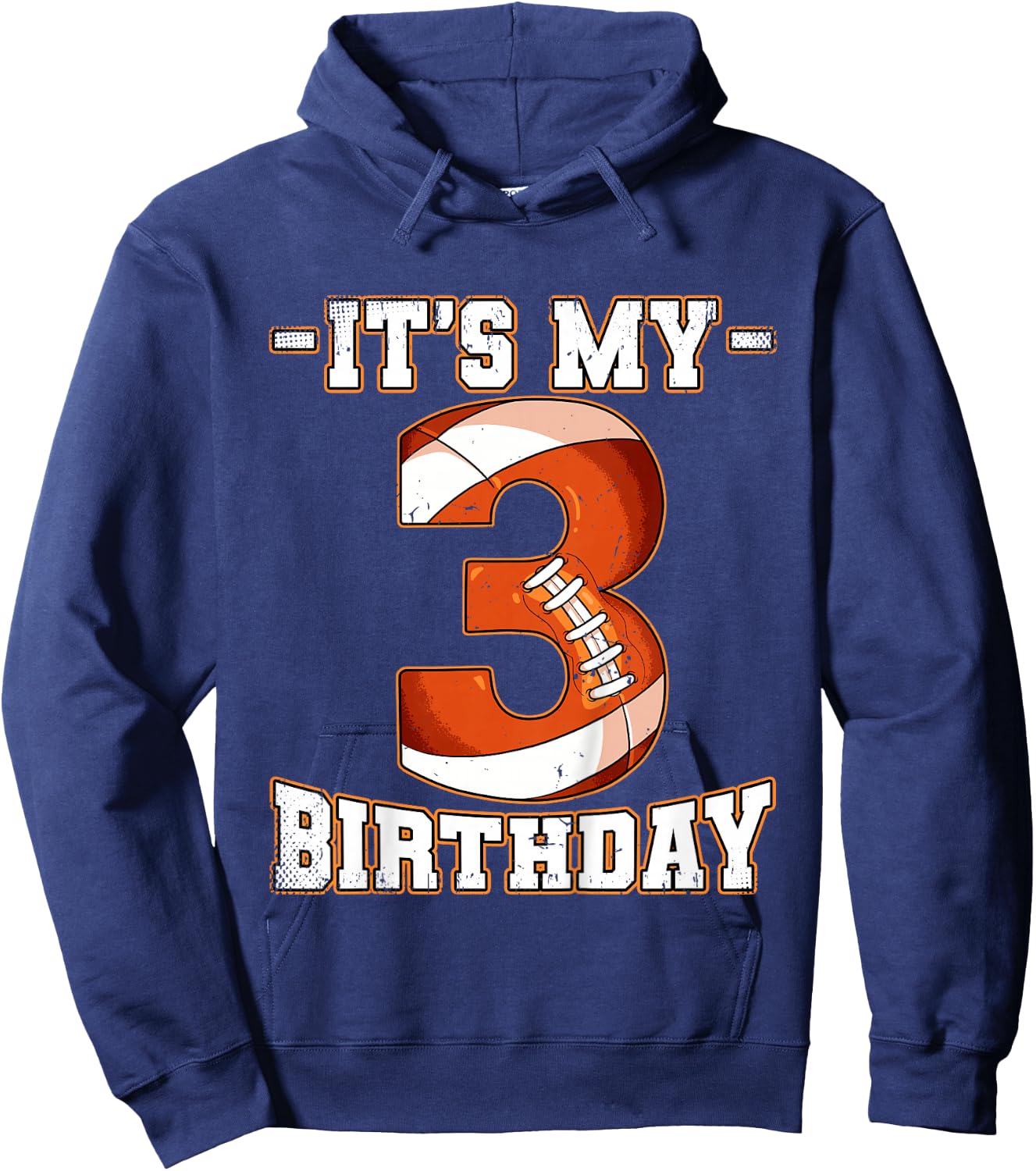 Kids 3rd Birthday Football Hoodie - Hoodie | Navy