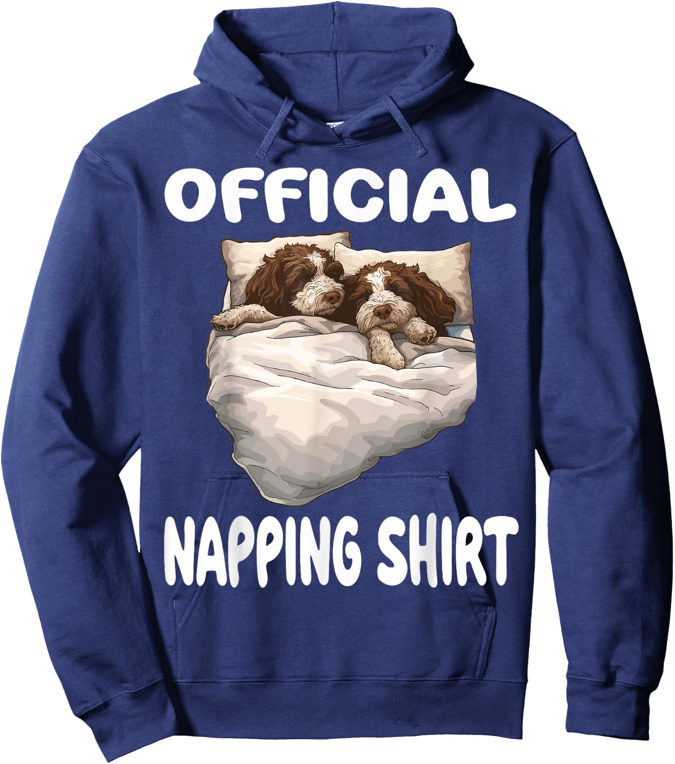 Lagotto Romagnolo Dog Official Napping shirt Pajamas Women Kids Hoodie - Hoodie | Navy