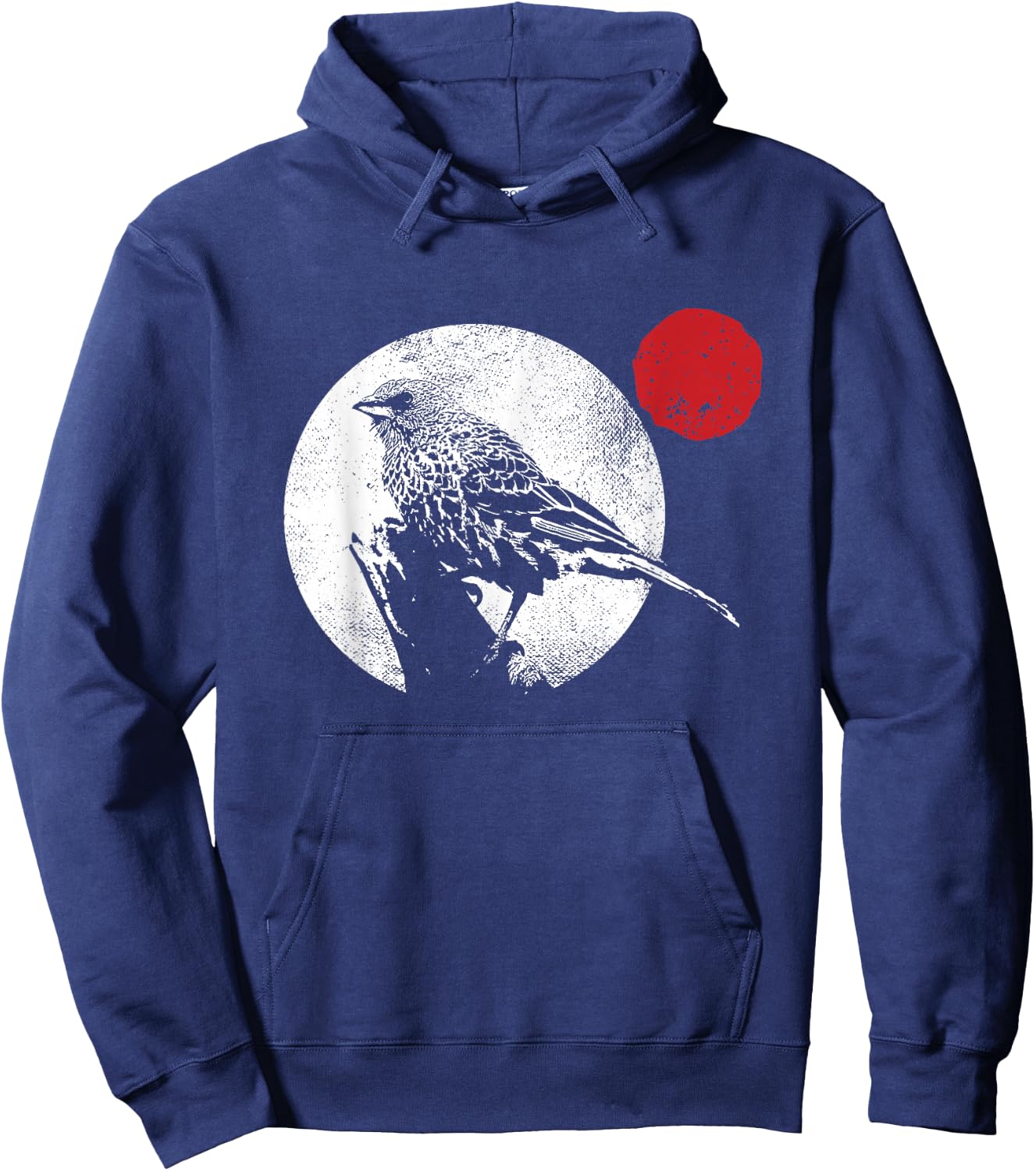 Bird Matching Red Moon Style Murakami Hoodie - Hoodie | Navy