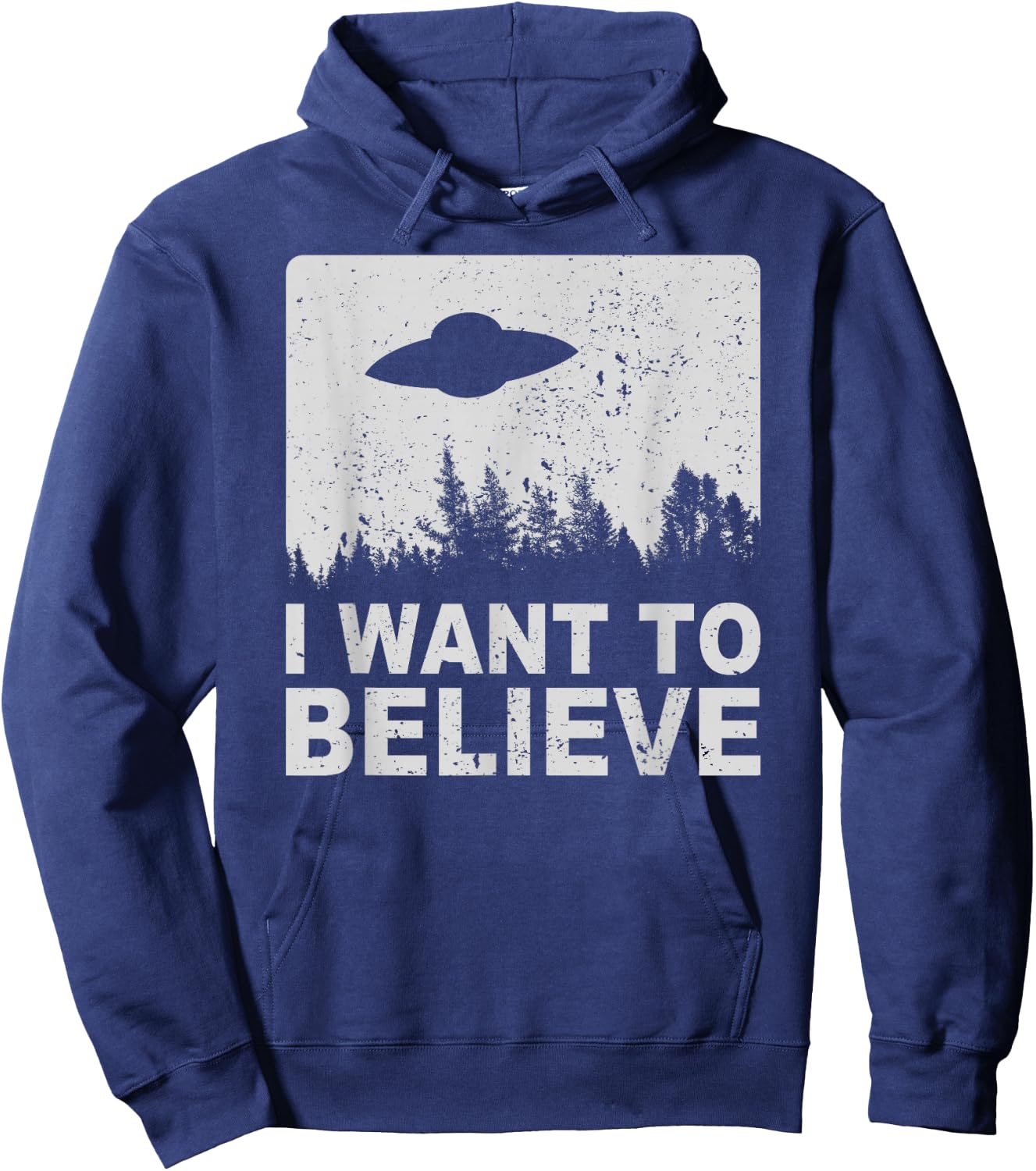 I Want To Believe I Aliens UFO Area 51 Roswell Hoodie - Hoodie | Navy
