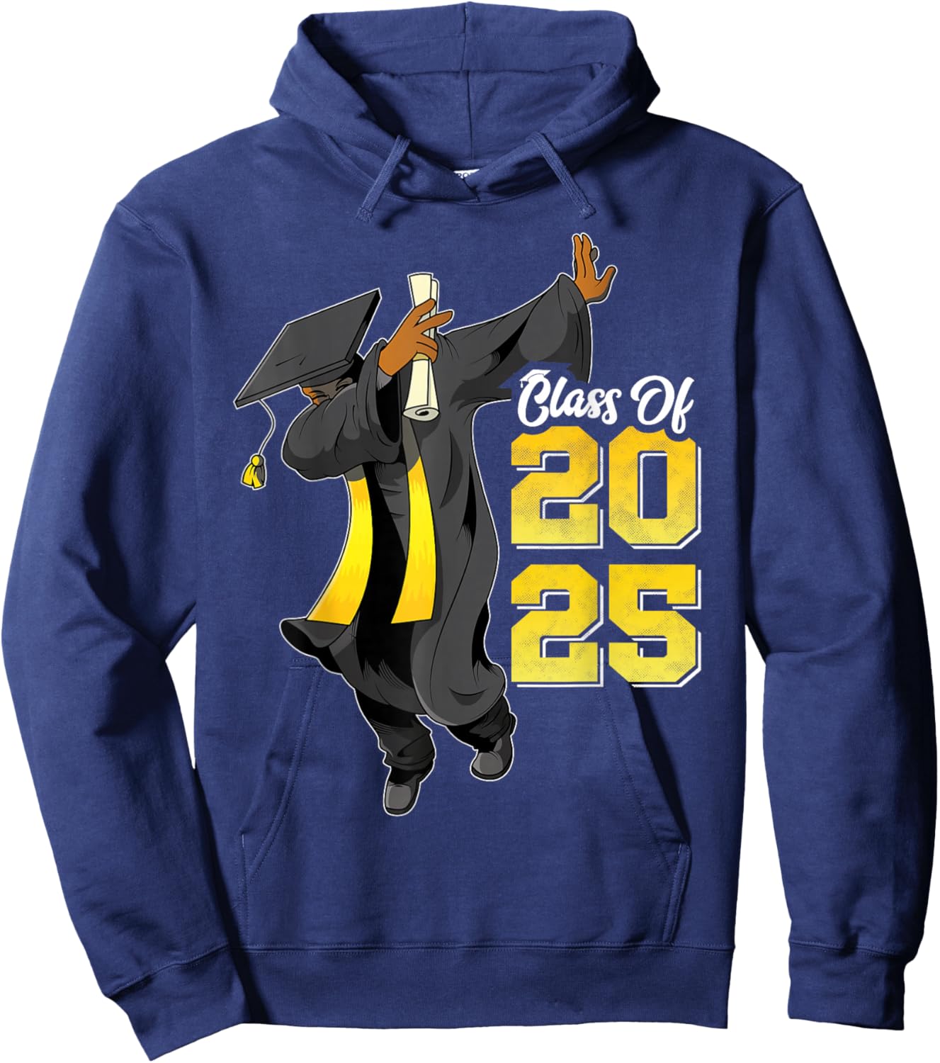 Dabbing Graduation Class of 2025 Gift Men Funny Graduation Hoodie - Hoodie | Navy