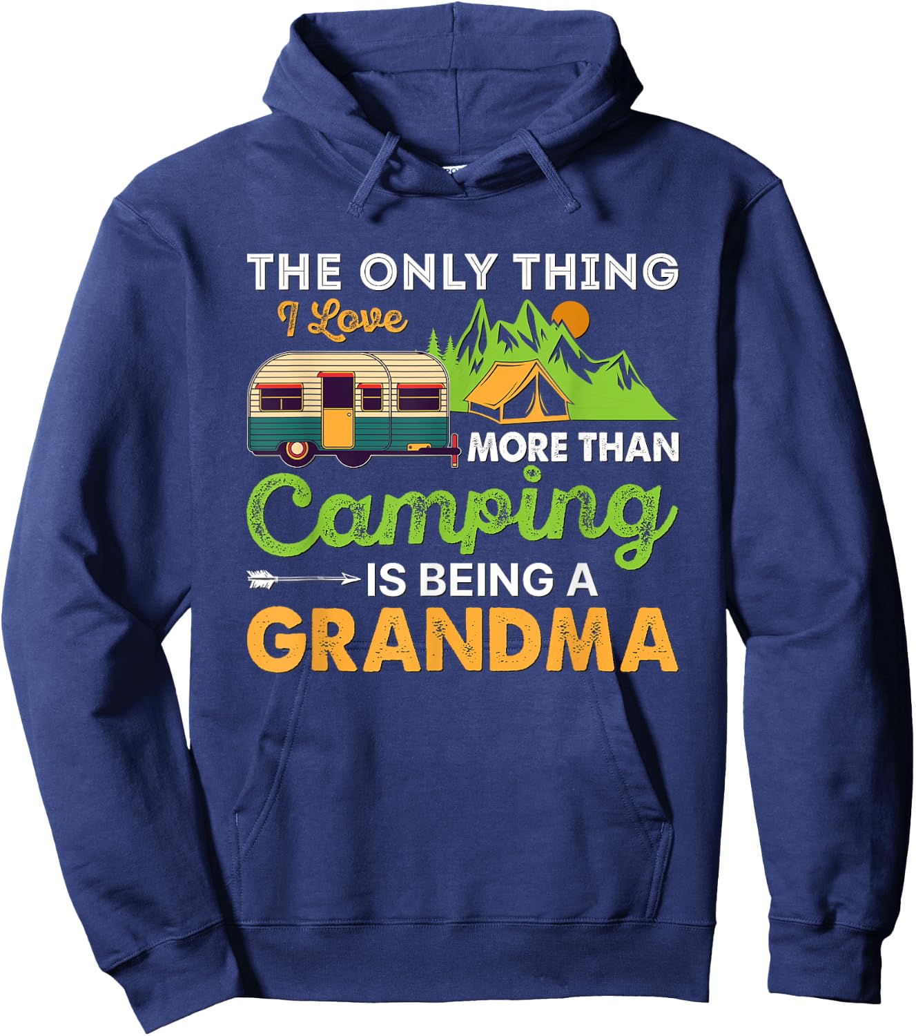 Camp Grandma Retro Vintage Outdoor Women's Camping Hoodie - Hoodie | Navy