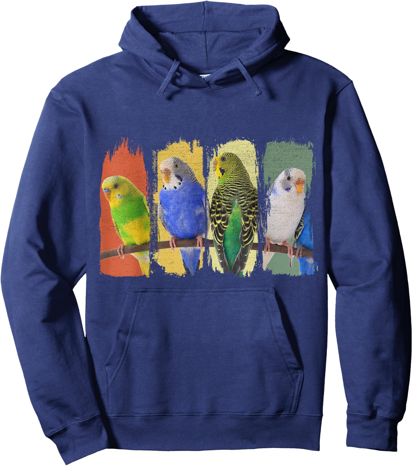 Budgie Bird Budgerigar Retro Hoodie - Hoodie | Navy