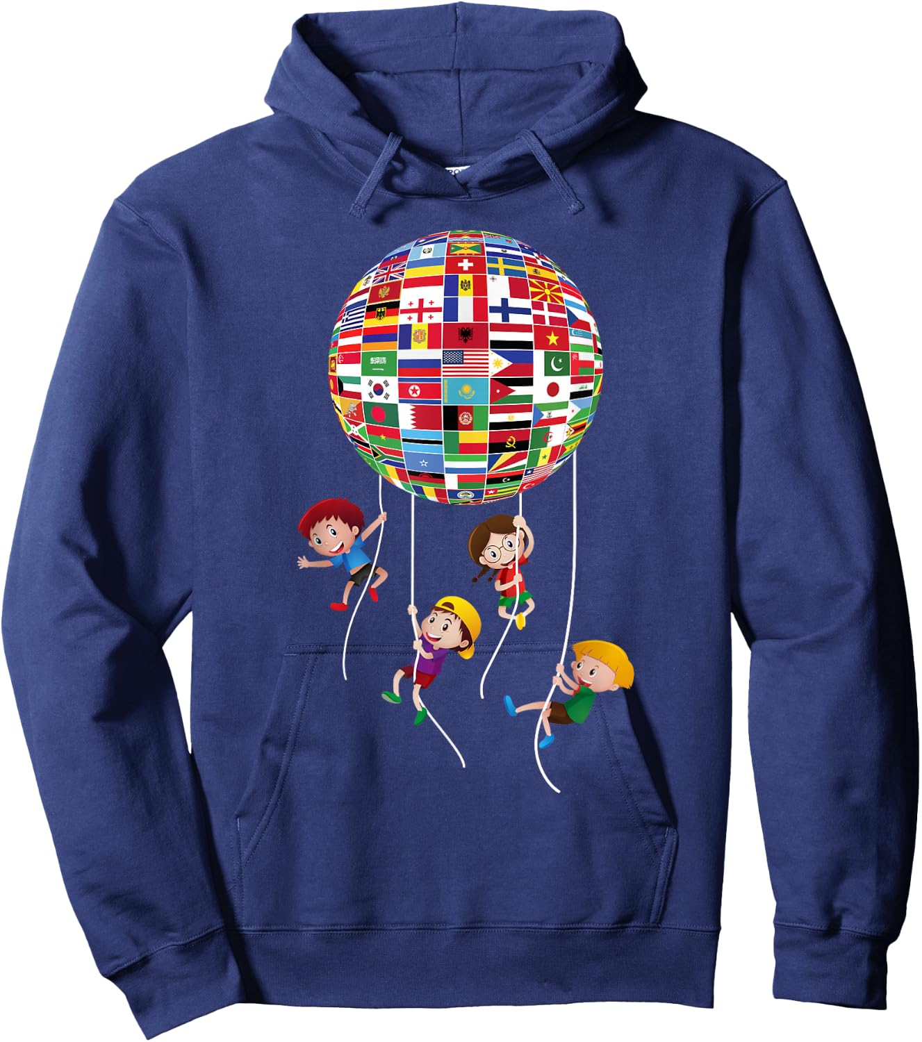 Flags Of The World Cultural Diversity Kids Around The Globe Hoodie - Hoodie | Navy