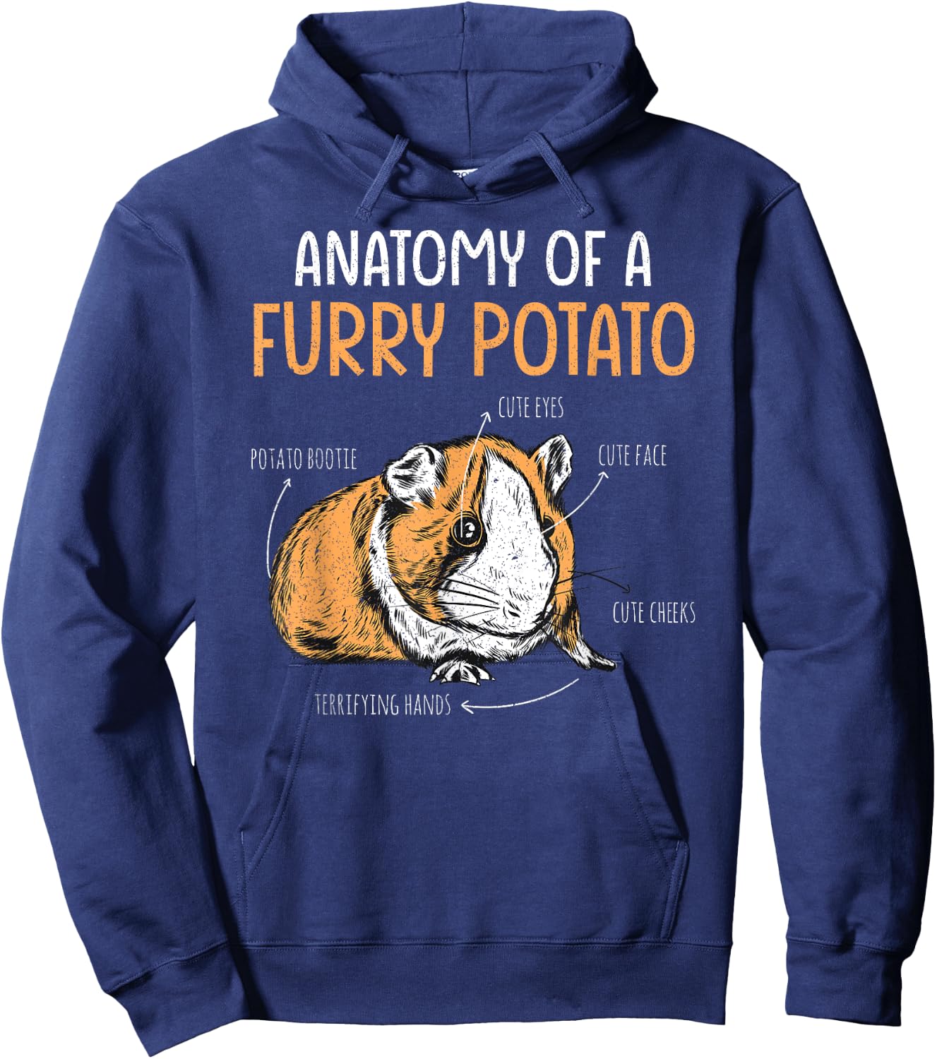 Anatomy Of A Furry Potato Funny Guinea Pig Lover Hoodie - Hoodie | Navy
