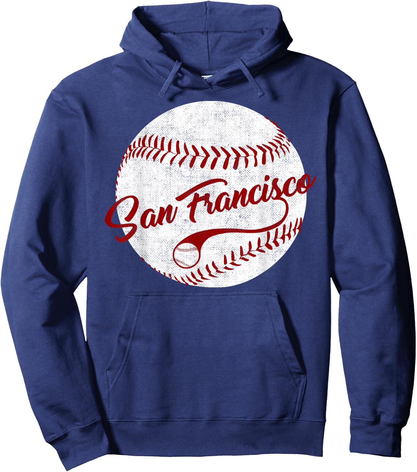 Baseball San Francisco Vintage Giant Ball, National Pastime Hoodie - Hoodie | Navy