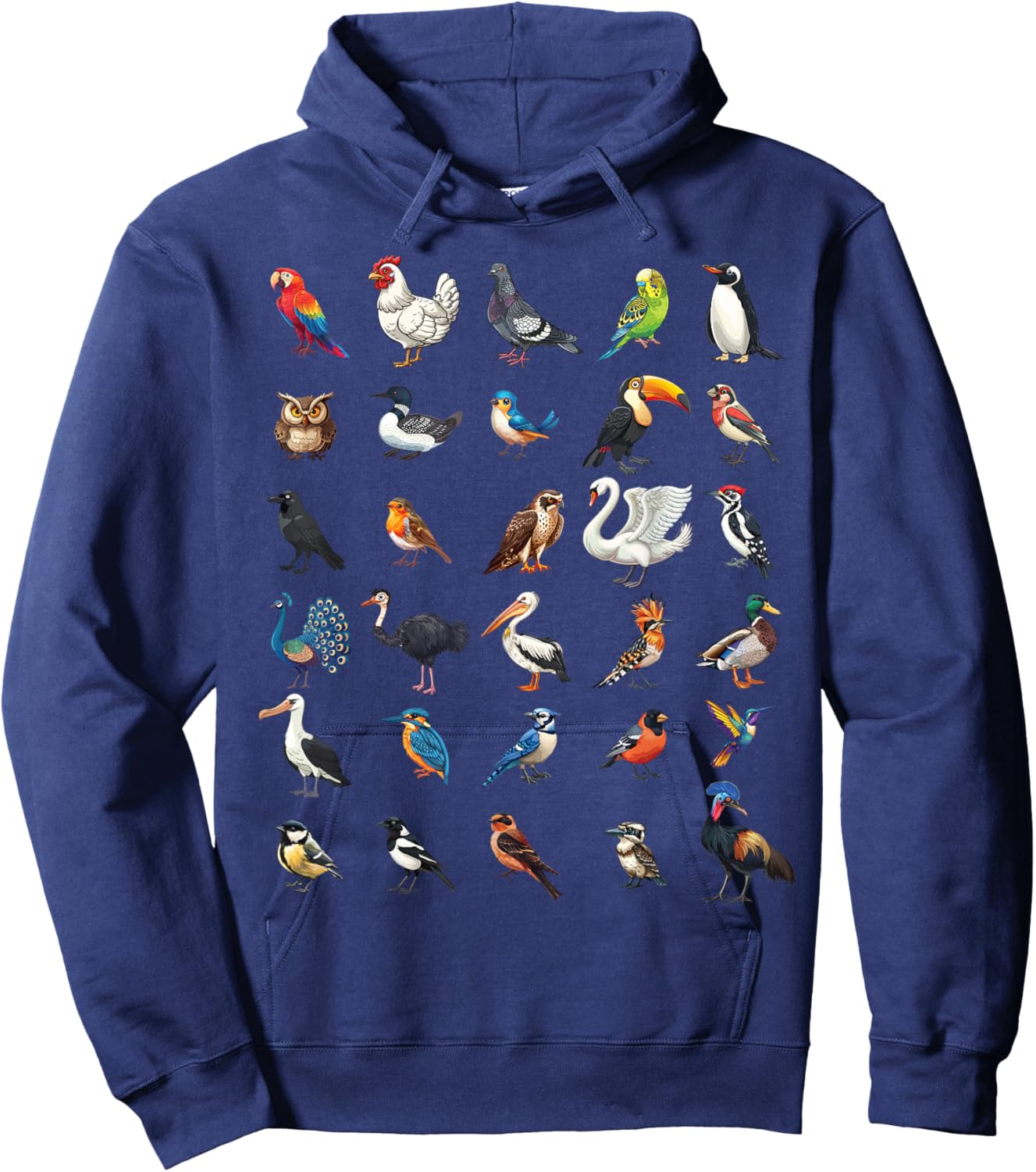 Types of Birds Educational Boys Girls Kids Hoodie - Hoodie | Navy