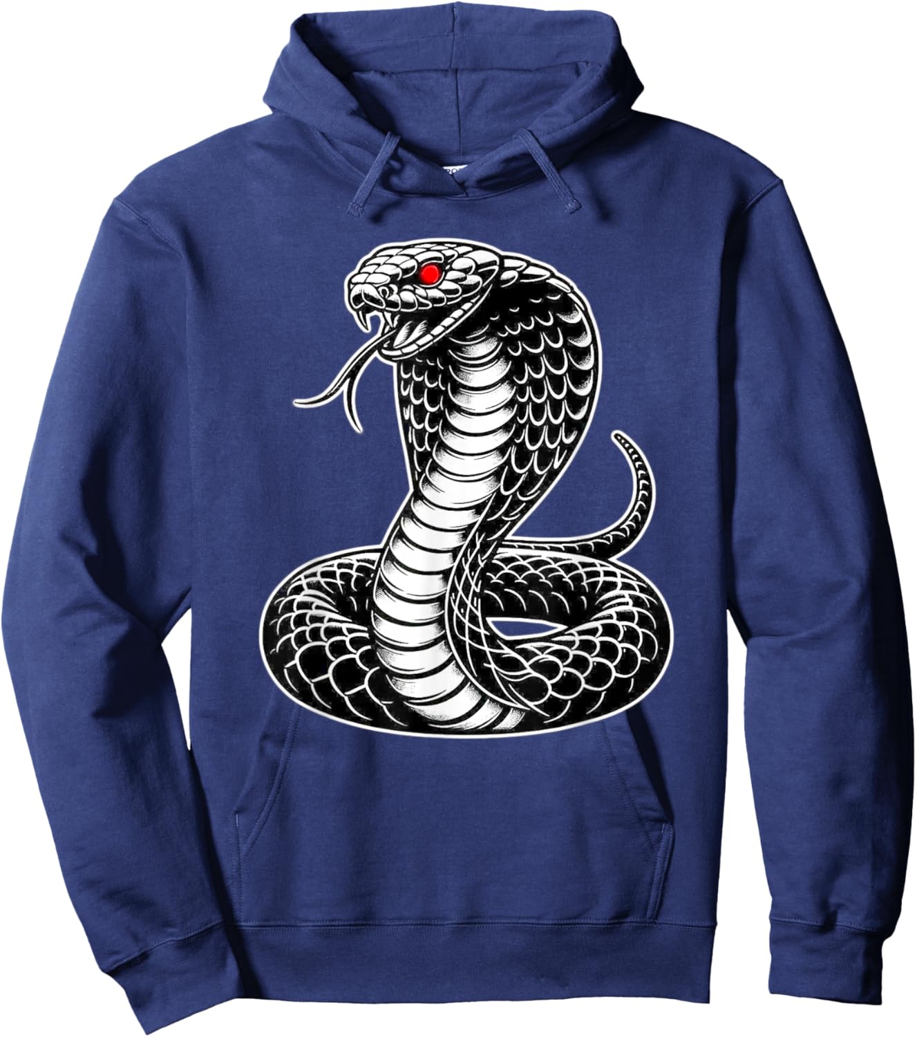 King Cobra Snake x Snake Serpent Cobra Blackwork Hoodie - Hoodie | Navy