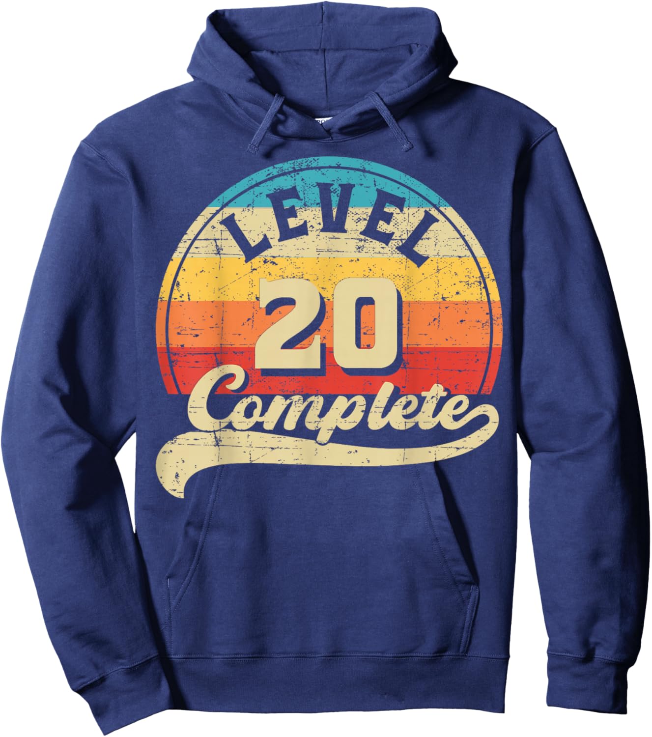 Level 20 Complete Gamer 20th Wedding Anniversary Retro Hoodie - Hoodie | Navy