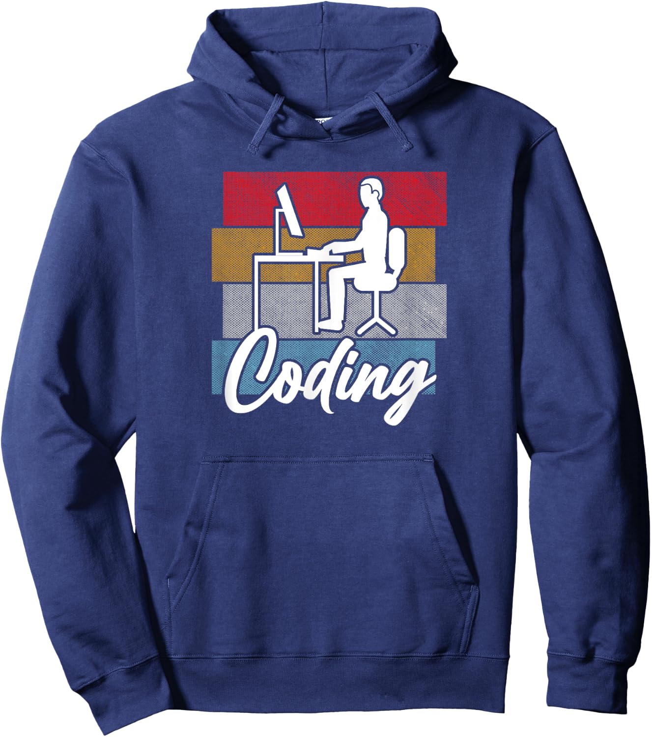 Coding Retro Vintage - Programmer Developer Computer Science Hoodie - Hoodie | Navy