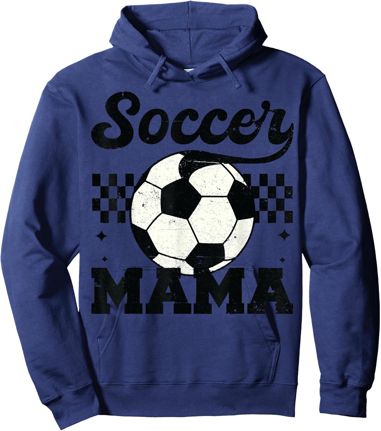 Checkered Soccer Mama Retro Soccer Mom Soccer Season Outfit Hoodie - Hoodie | Navy