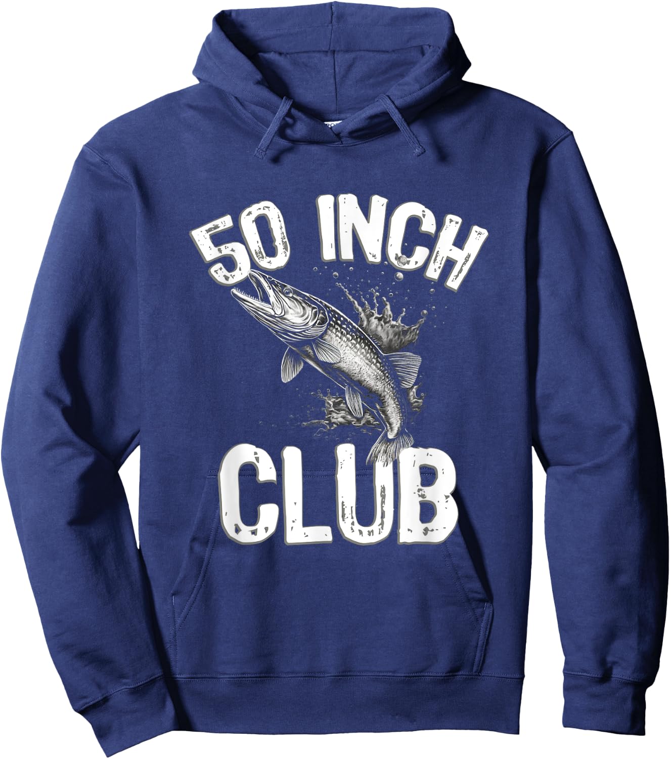 50 Inch Club - Fishing Fisher Muskie Musky Fisherman Hoodie - Hoodie | Navy