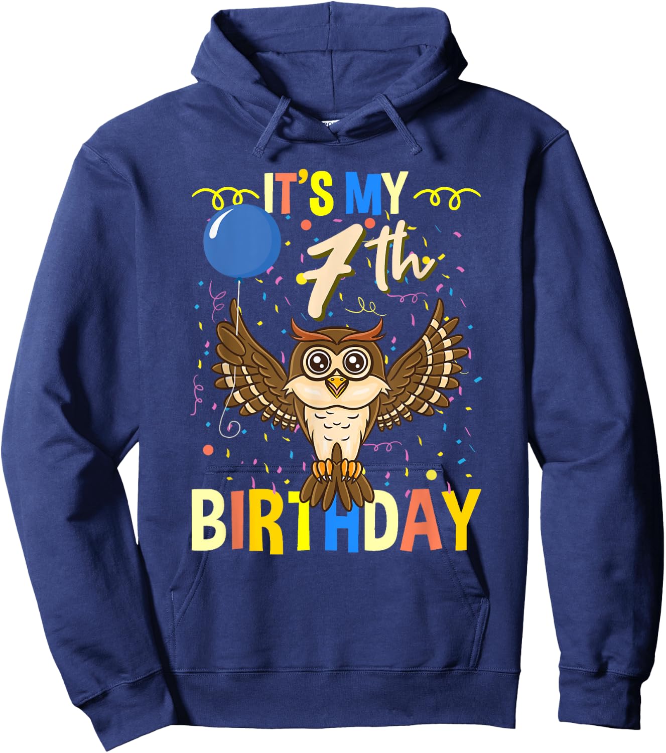 Its My 7th Birthday Owl Bird Hoodie - Hoodie | Navy