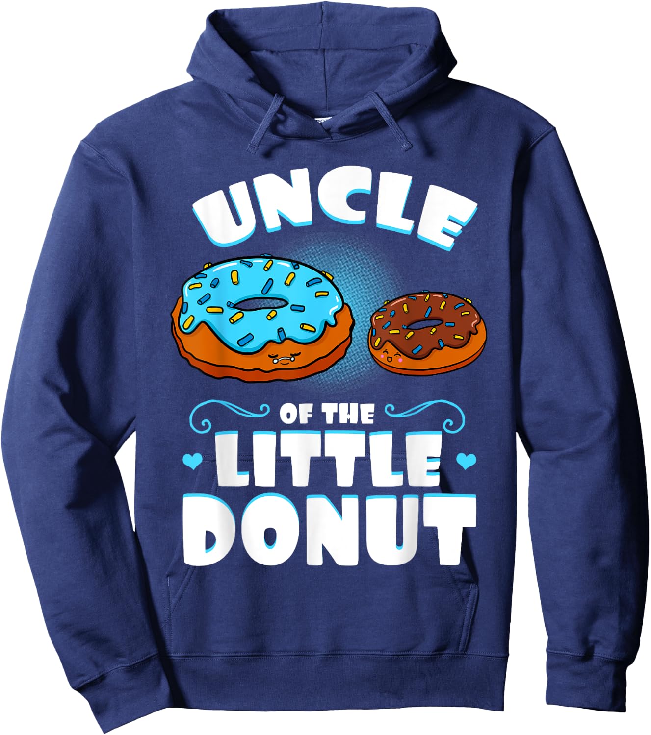 Uncle Of The Little Donut Gender Reveal Uncle Announcement Hoodie - Hoodie | Navy