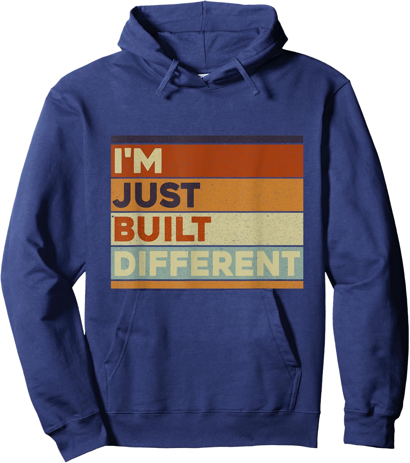 Retro Vintage I'm Just Built Different Distressed Awesome Hoodie - Hoodie | Navy