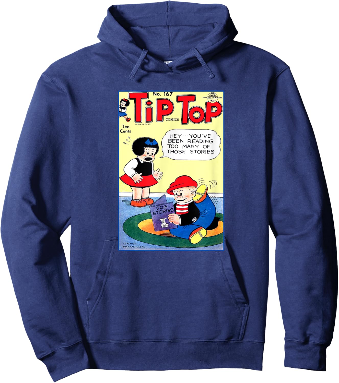 Nancy & Sluggo Comic Cover | Dog Stories Scratching Fleas Hoodie - Hoodie | Navy