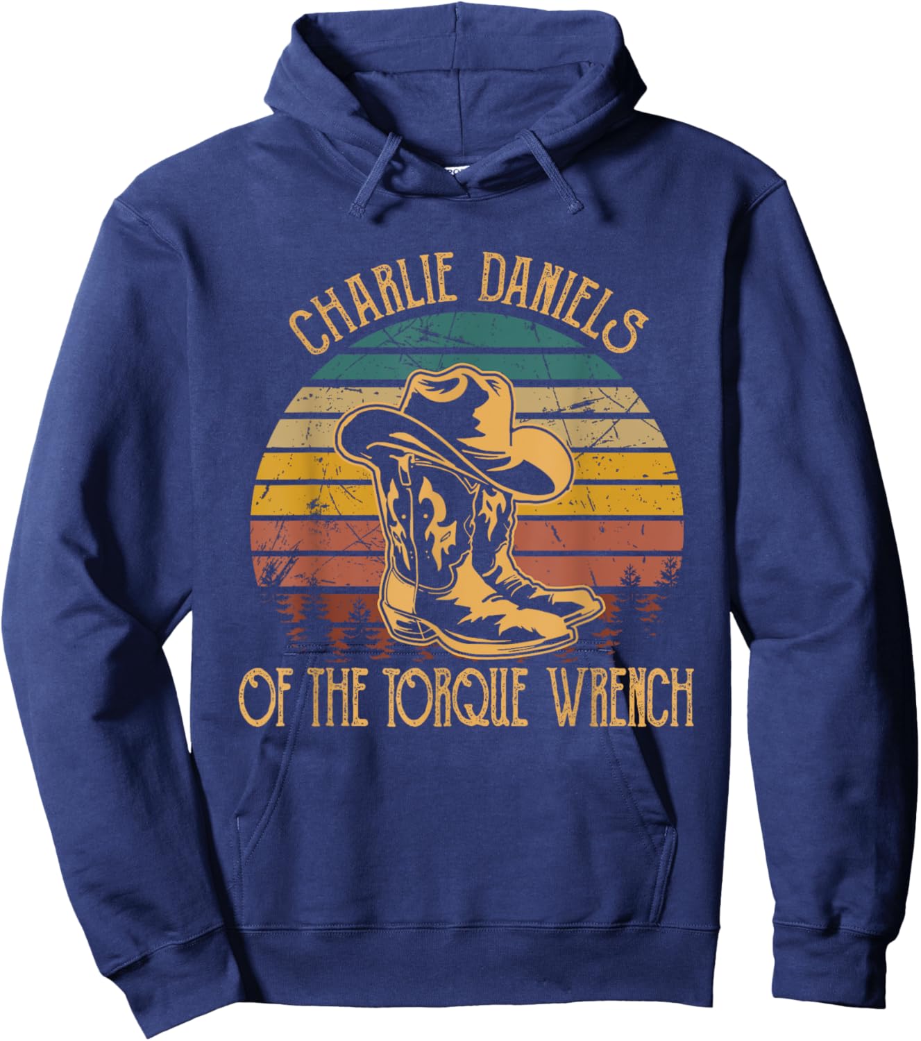 Charlie Daniels Of The Torque Wrench Sunset Boots Hats Hoodie - Hoodie | Navy