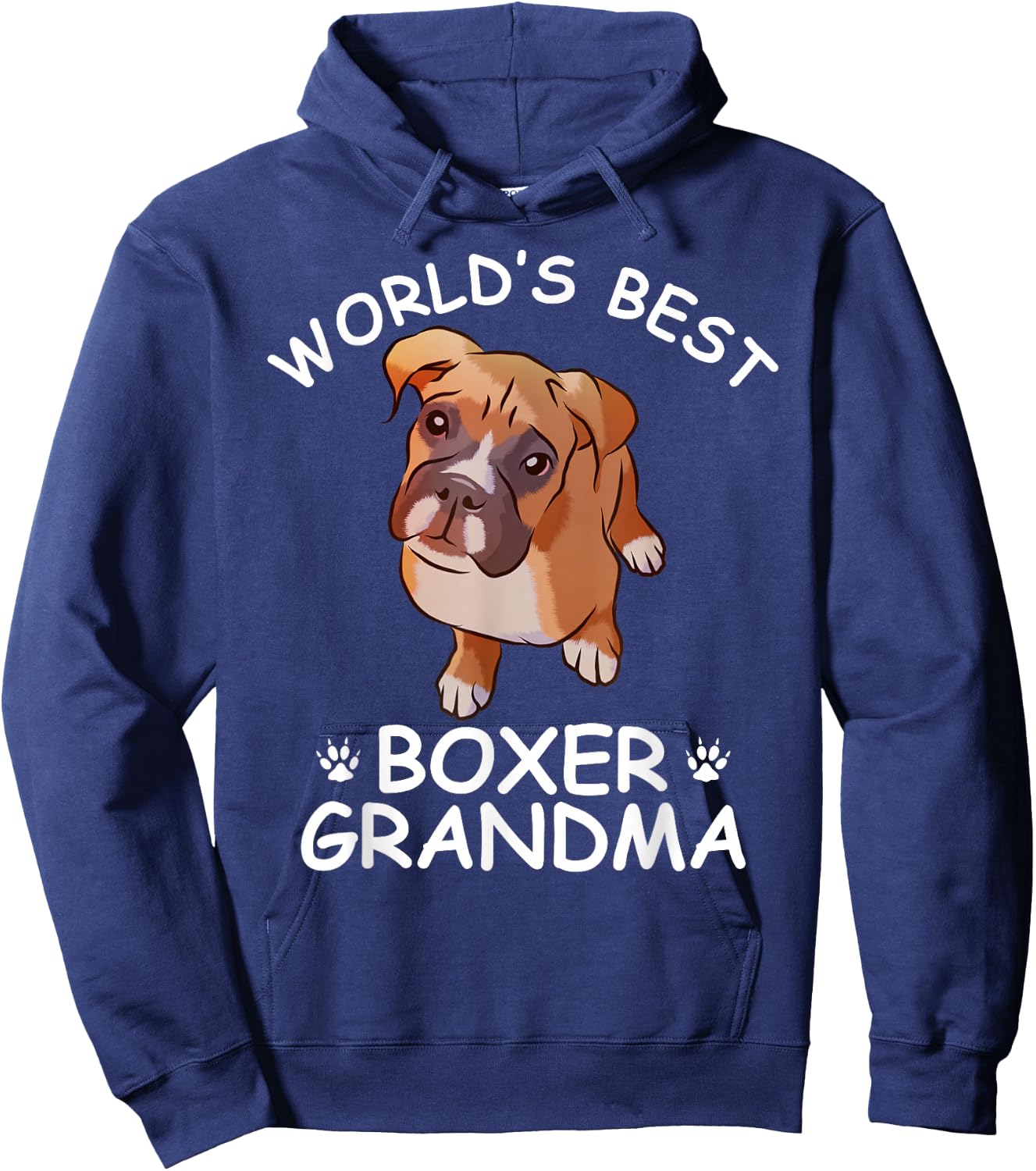 World's Best Boxer Grandma Funny Granddog Dog Lover Cute Hoodie - Hoodie | Navy
