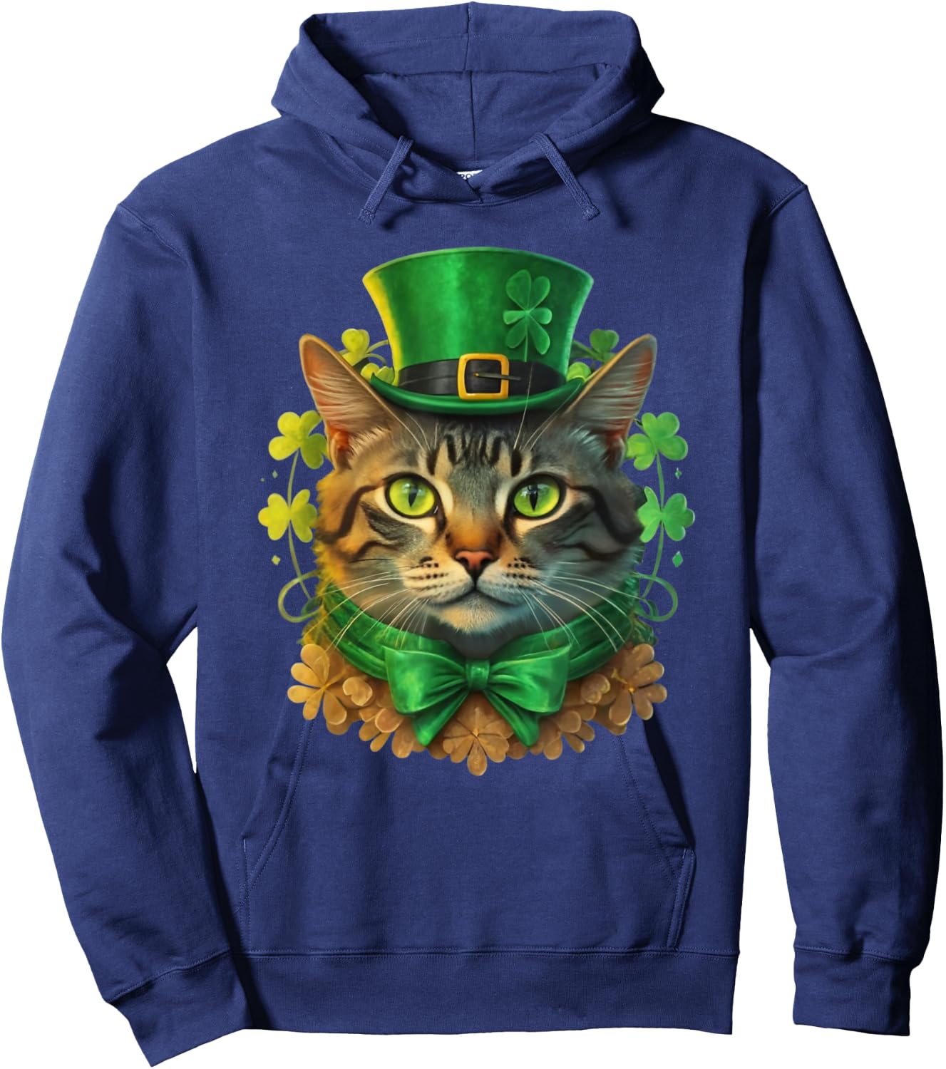 Cat St Patricks Patrick's Day Women Kids Toddlers Hoodie - Hoodie | Navy
